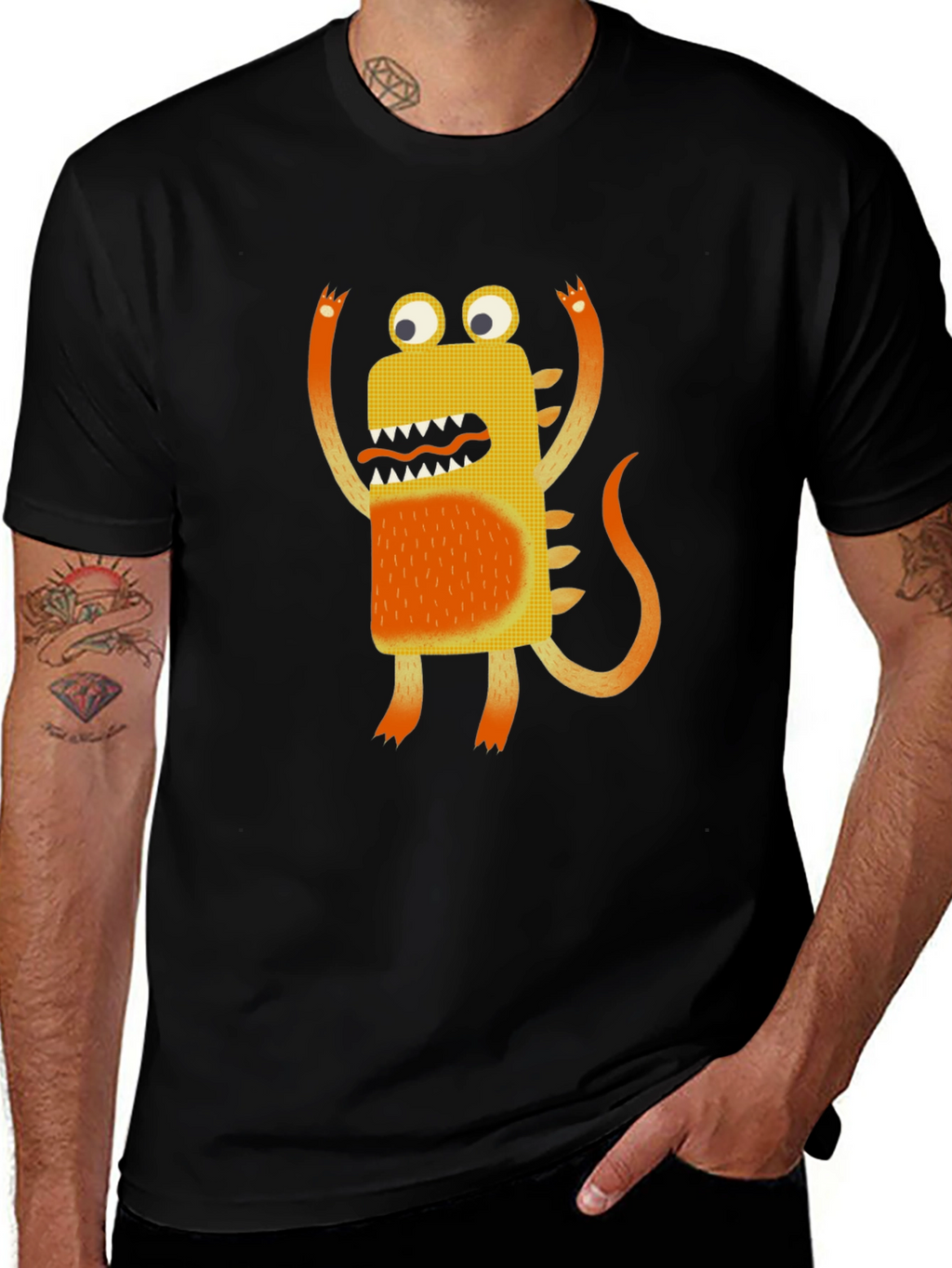 Monster Graphic Black T-Shirt