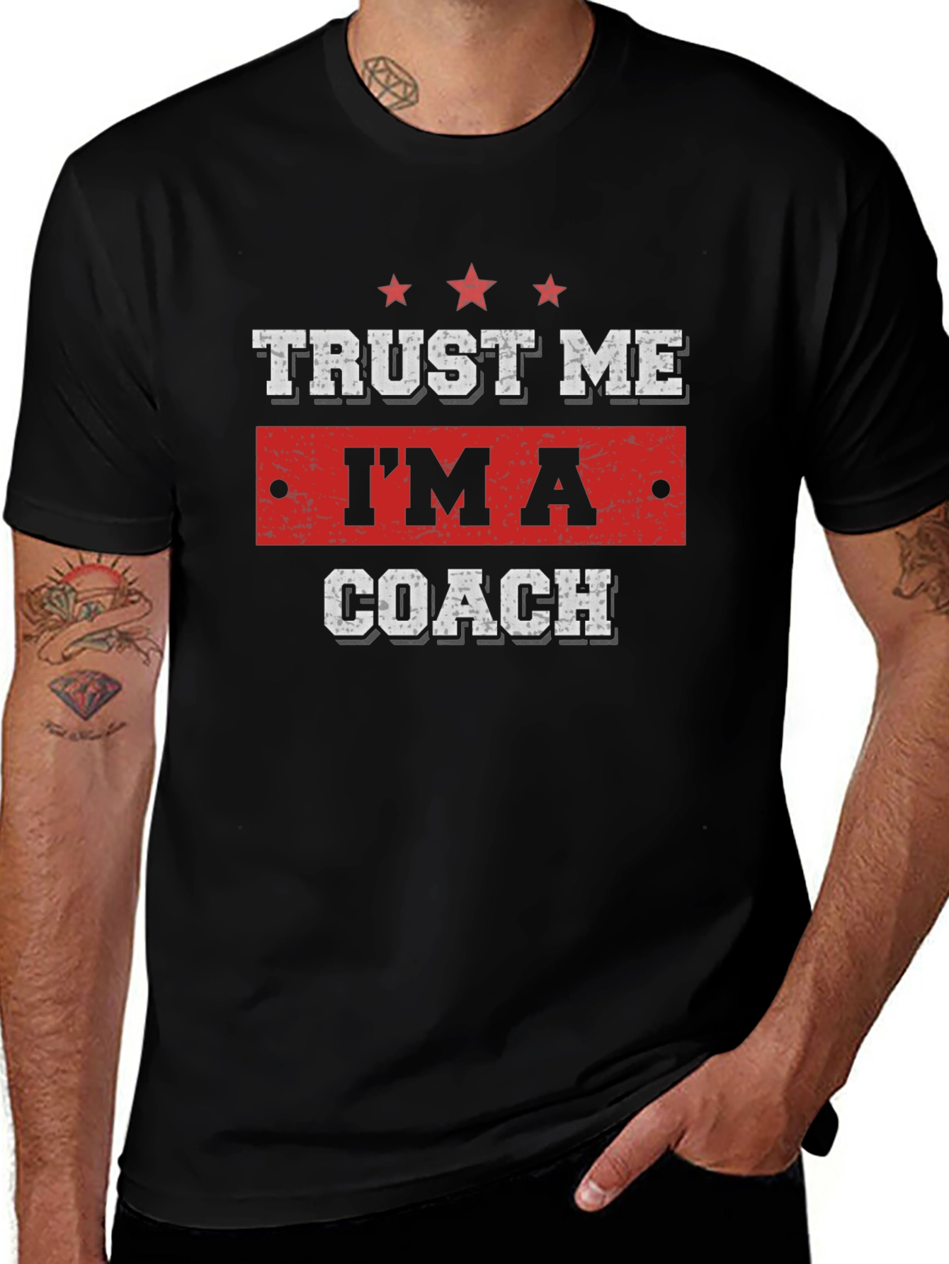 Trust Me Im A Coach Funny Black T-Shirt