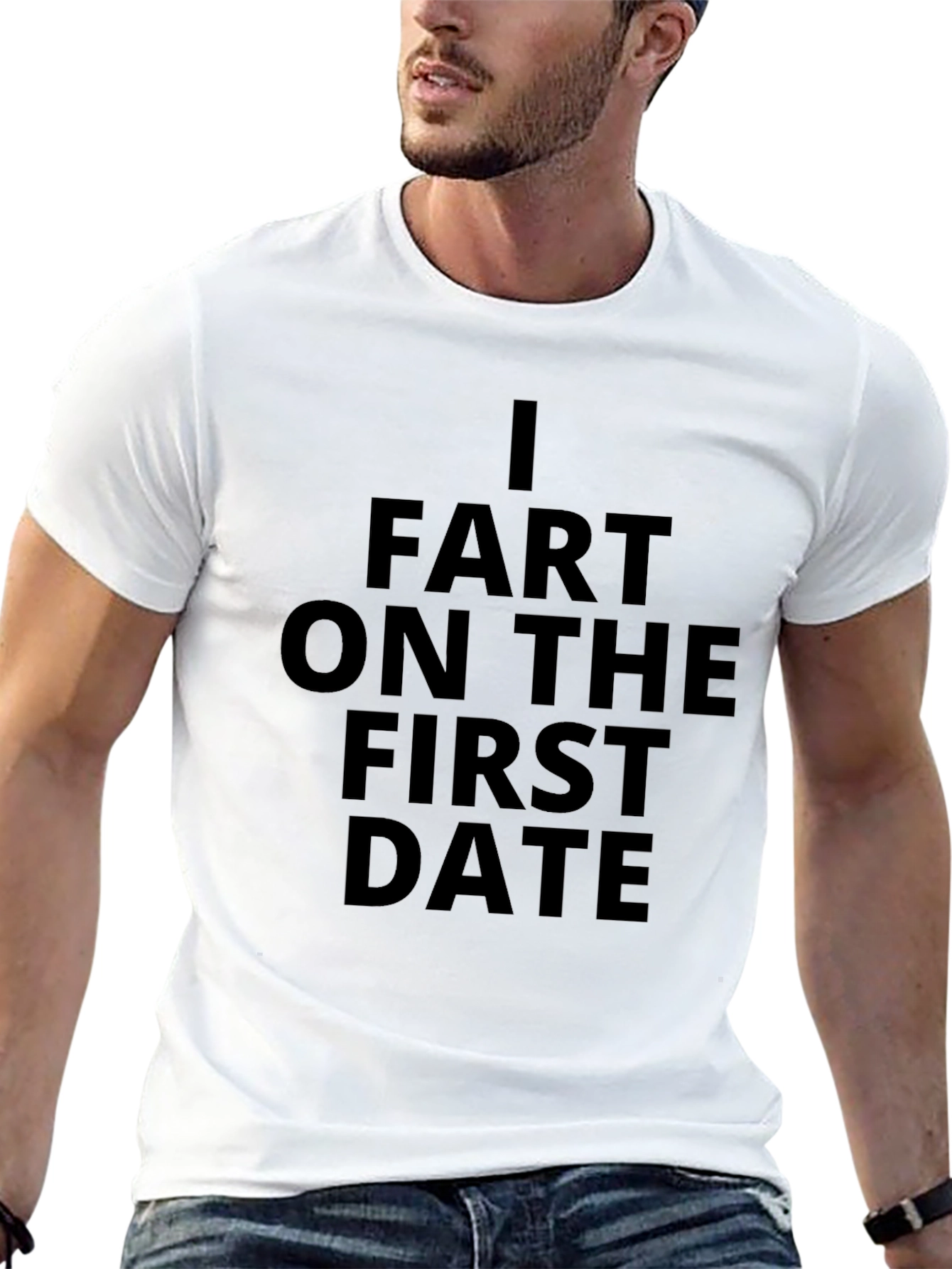 I Fart on The First Date Black Graphic Tee