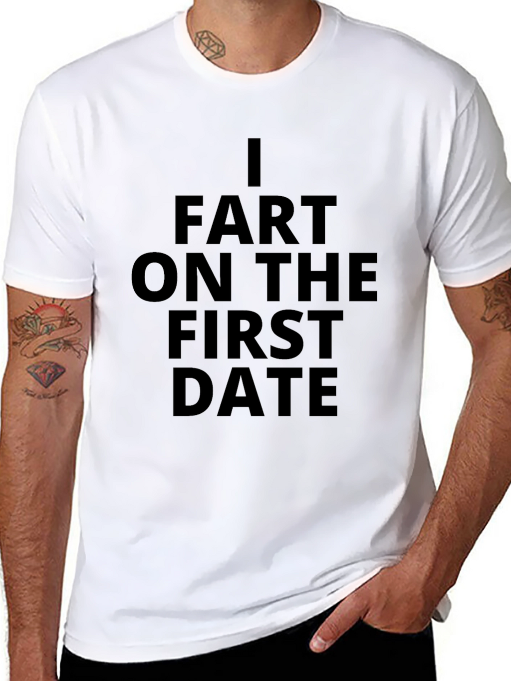 I Fart on The First Date Black Graphic Tee