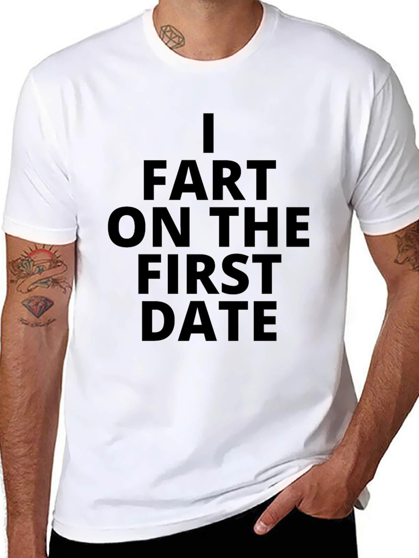 I Fart on The First Date Black Graphic Tee
