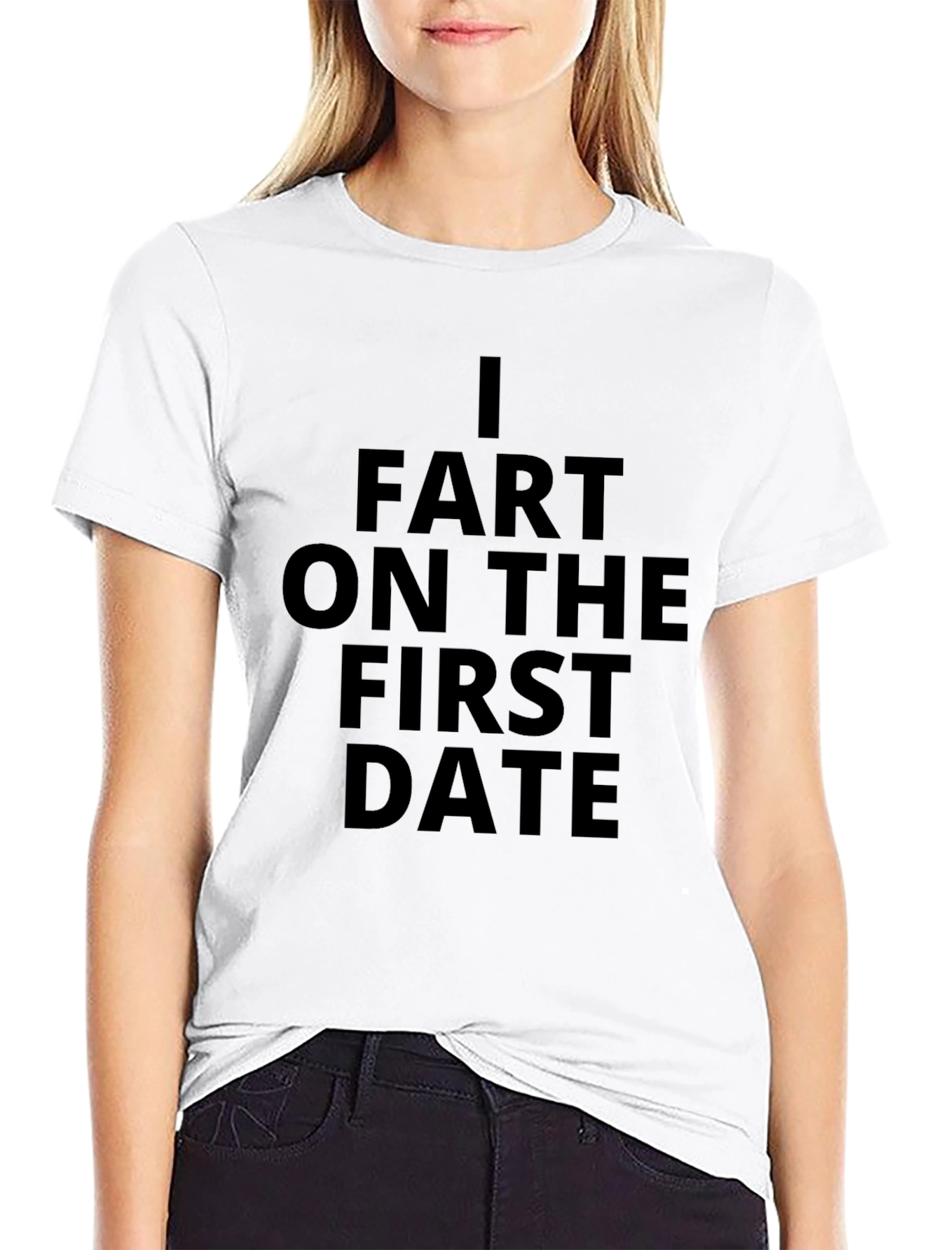 I Fart on The First Date Black Graphic Tee
