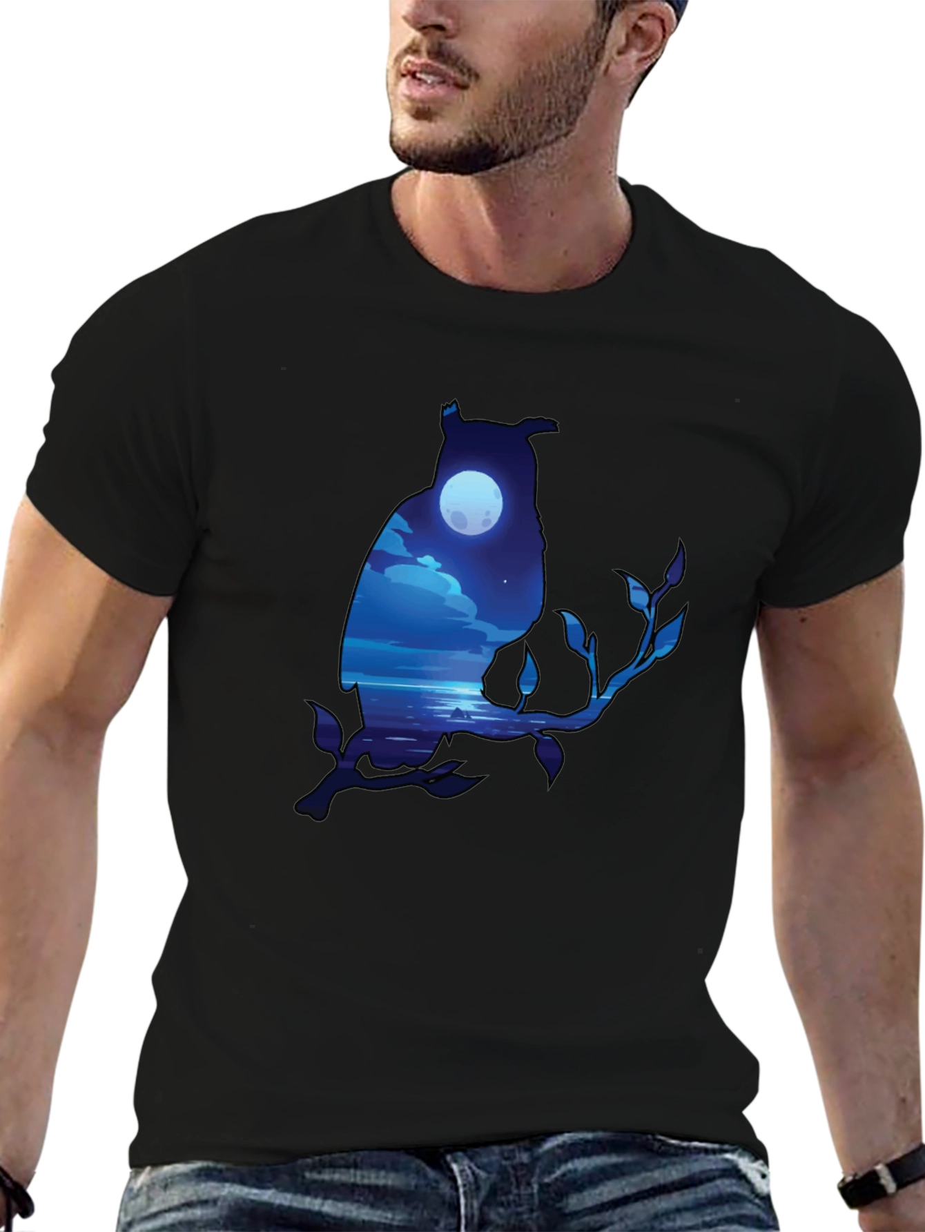 Owl Moonscape Graphic Tee - Unique Design