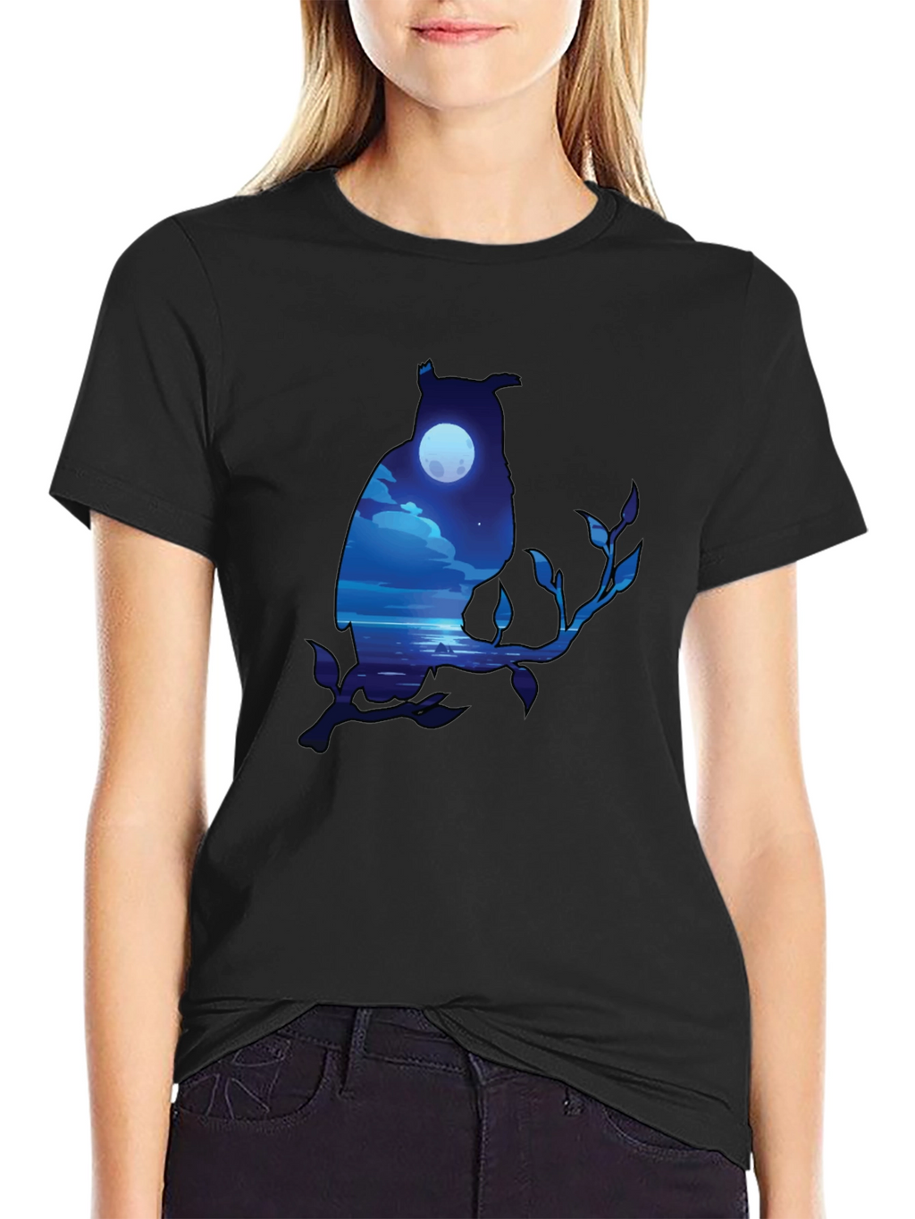 Owl Moonscape Graphic Tee - Unique Design
