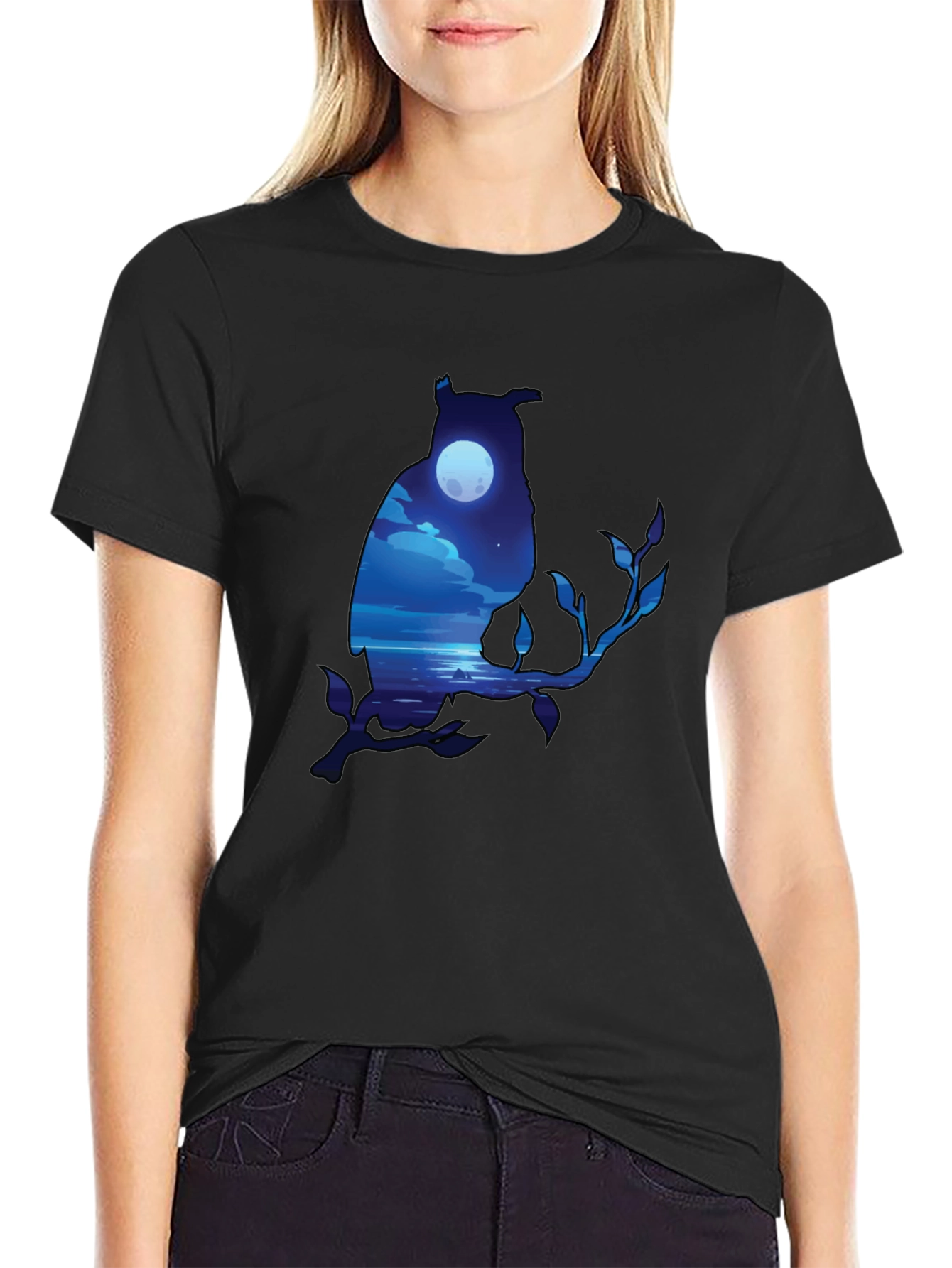 Owl Moonscape Graphic Tee - Unique Design