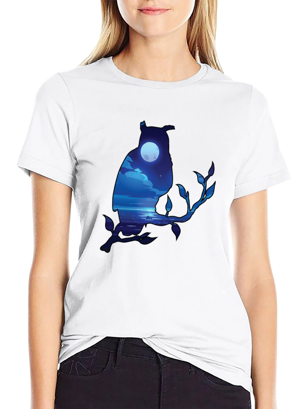 Owl Moonscape Graphic Tee - Unique Design