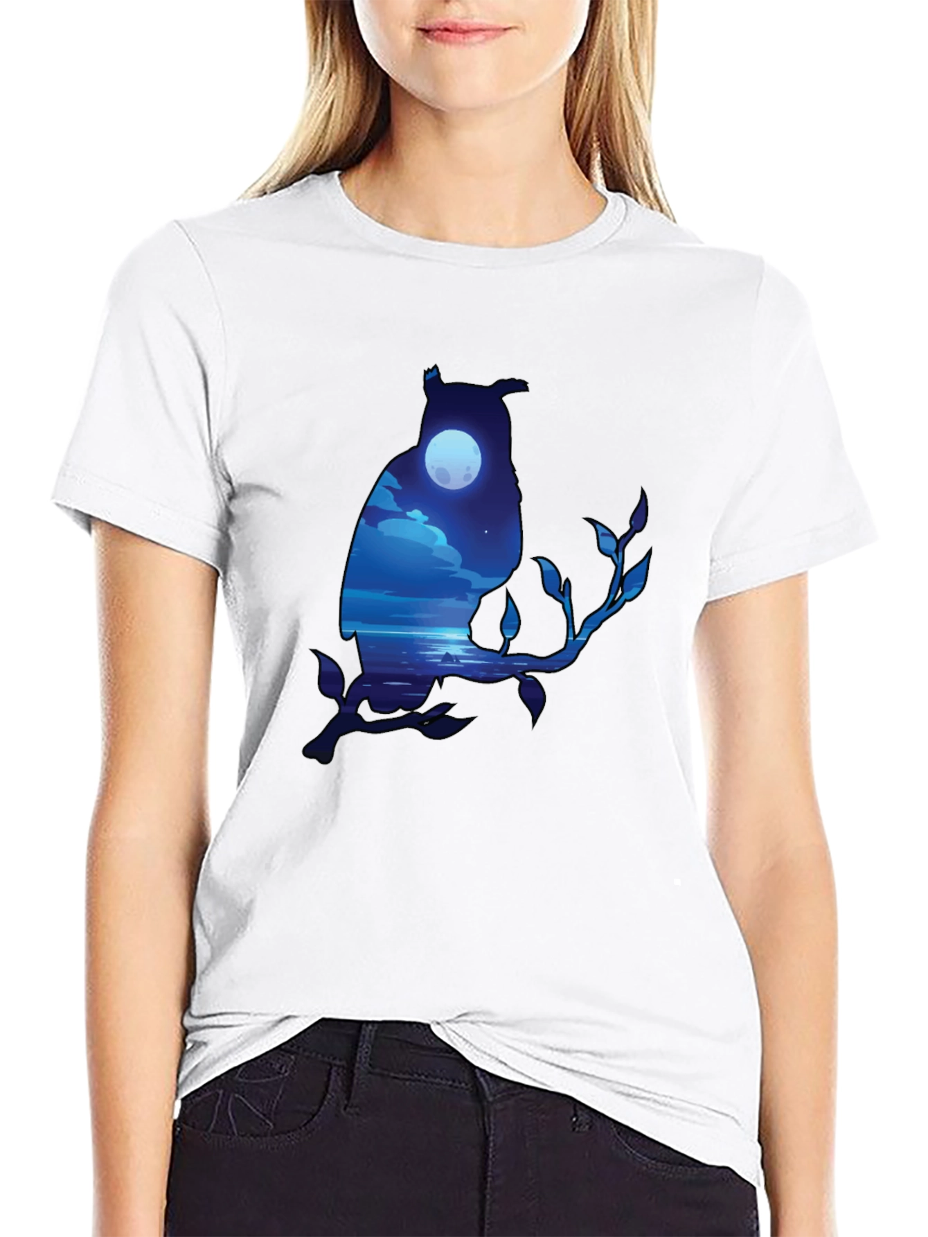 Owl Moonscape Graphic Tee - Unique Design