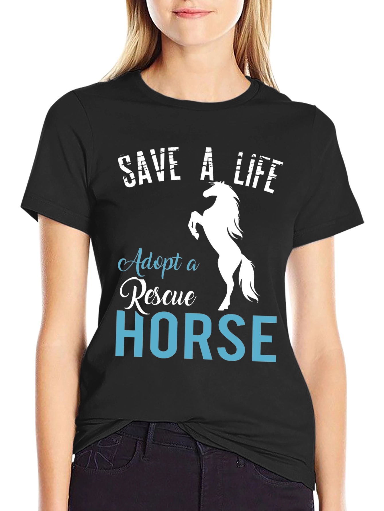 Save a Life Adopt a Rescue Horse T-Shirt