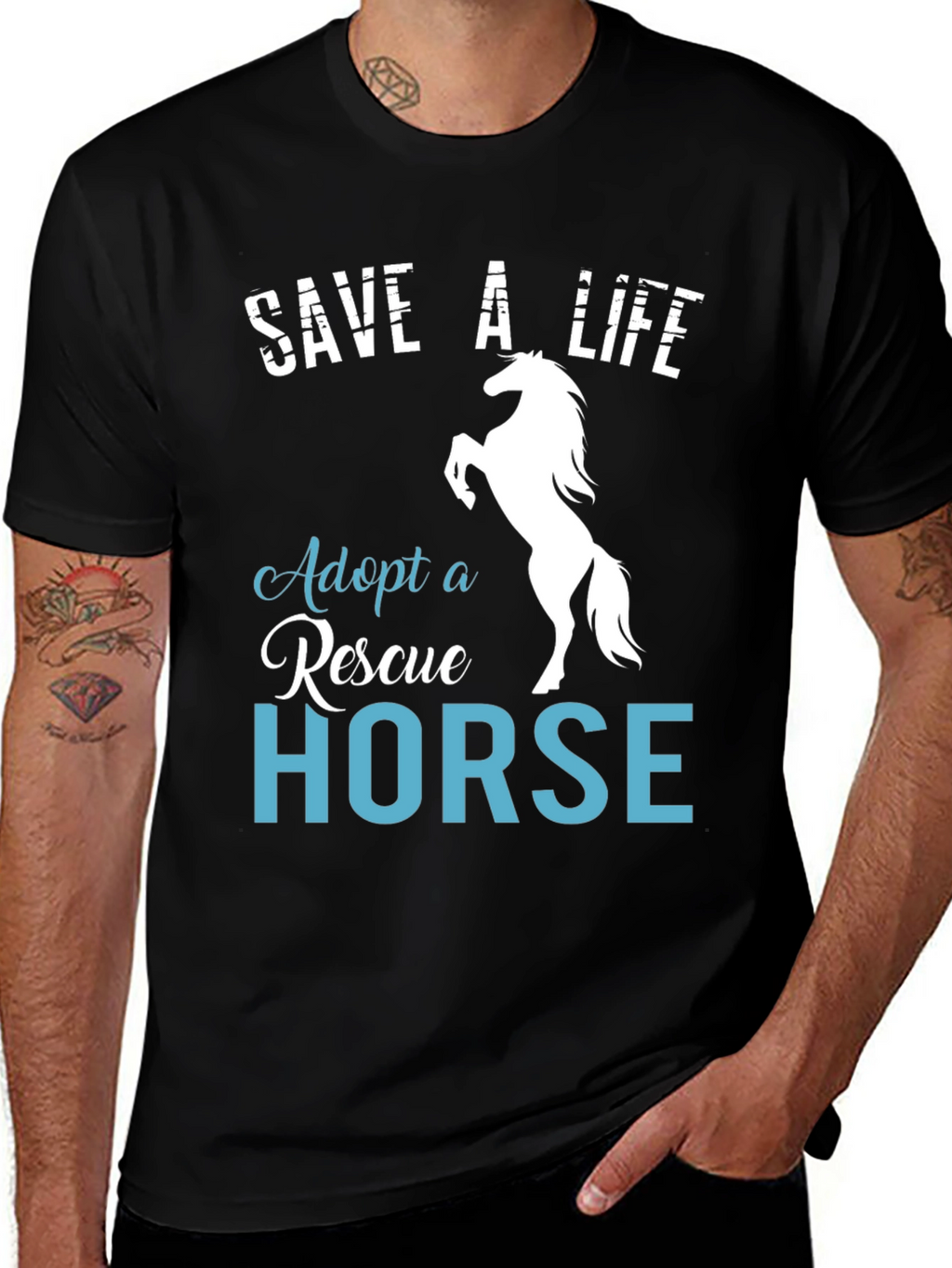 Save a Life Adopt a Rescue Horse T-Shirt