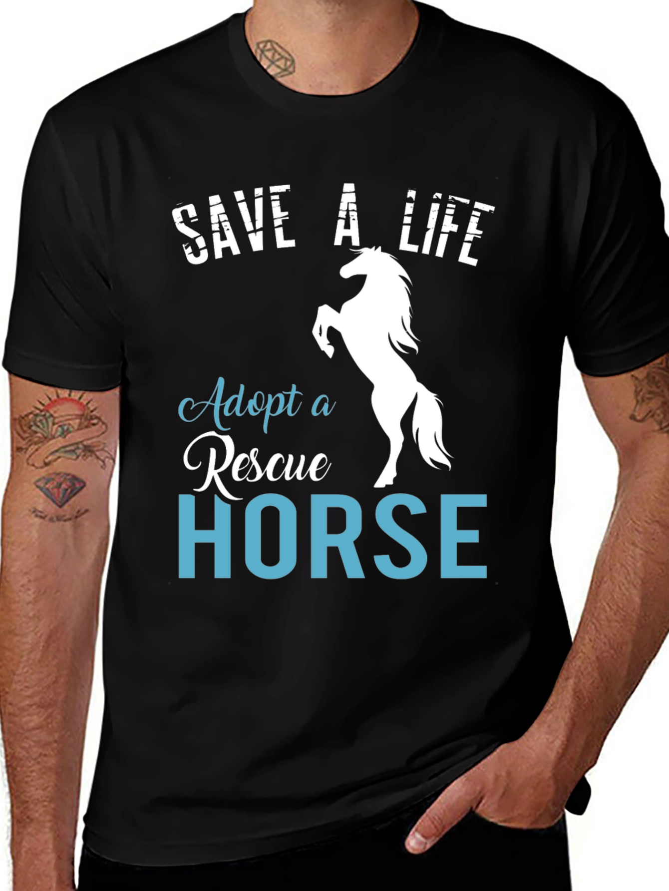 Save a Life Adopt a Rescue Horse T-Shirt