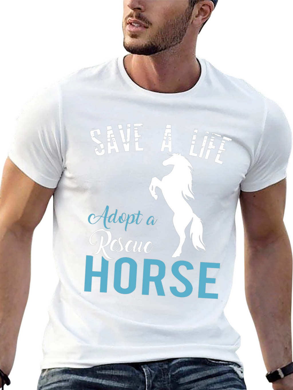 Save a Life Adopt a Rescue Horse T-Shirt