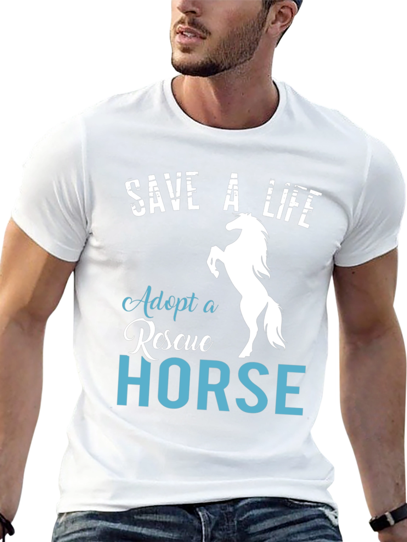 Save a Life Adopt a Rescue Horse T-Shirt