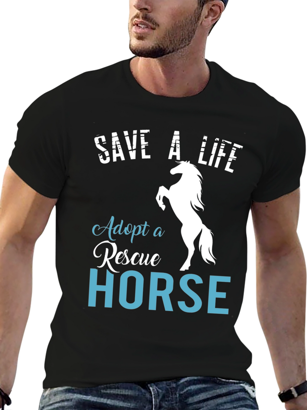 Save a Life Adopt a Rescue Horse T-Shirt
