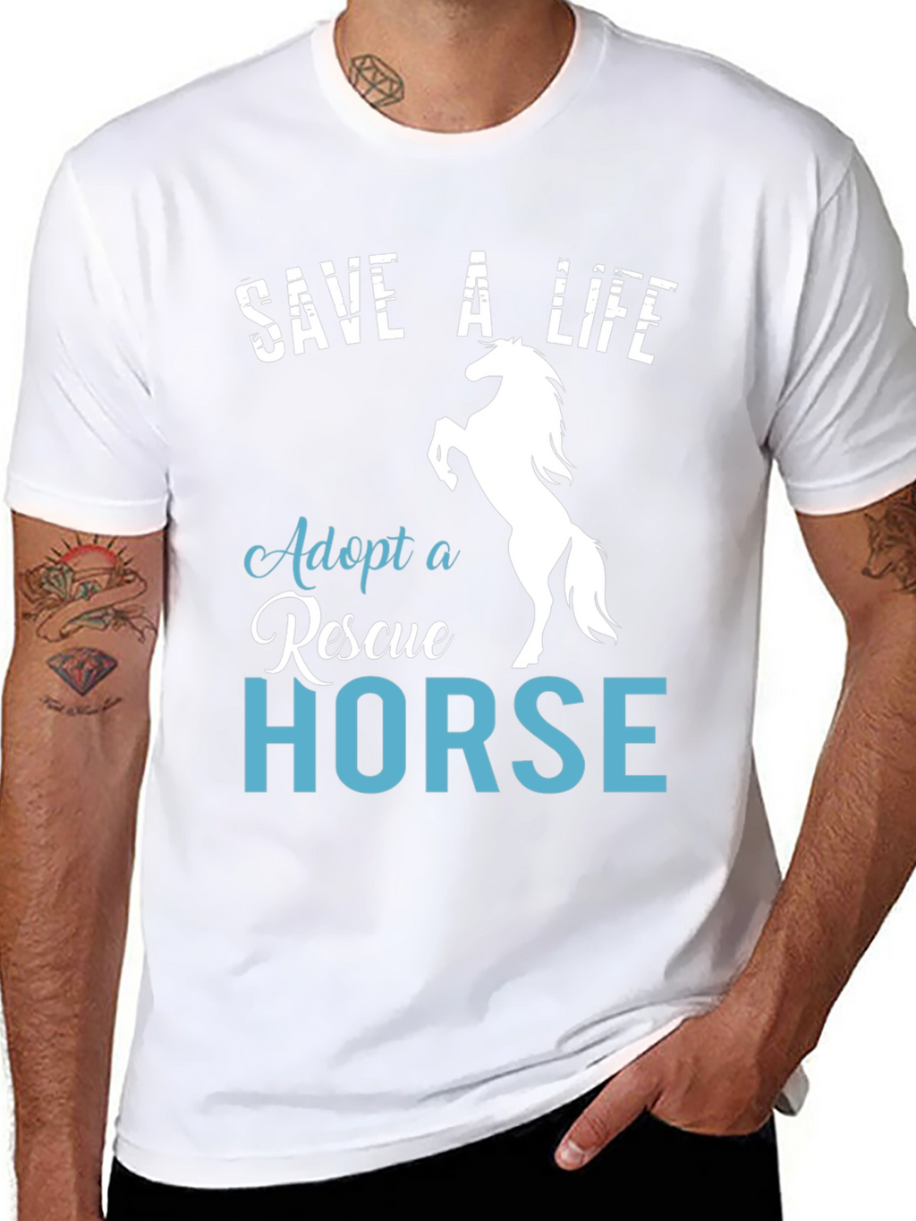 Save a Life Adopt a Rescue Horse T-Shirt
