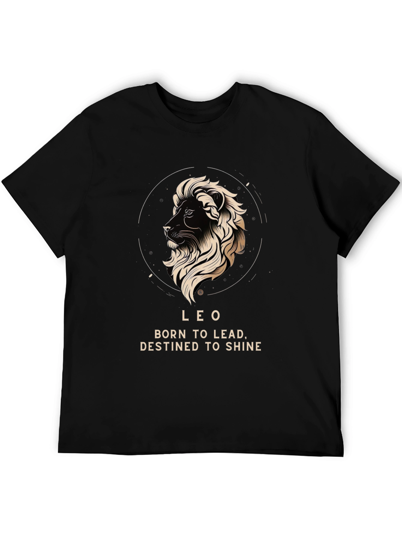 Leo Zodiac T-Shirt - Born to Lead Destined to Shine - Black