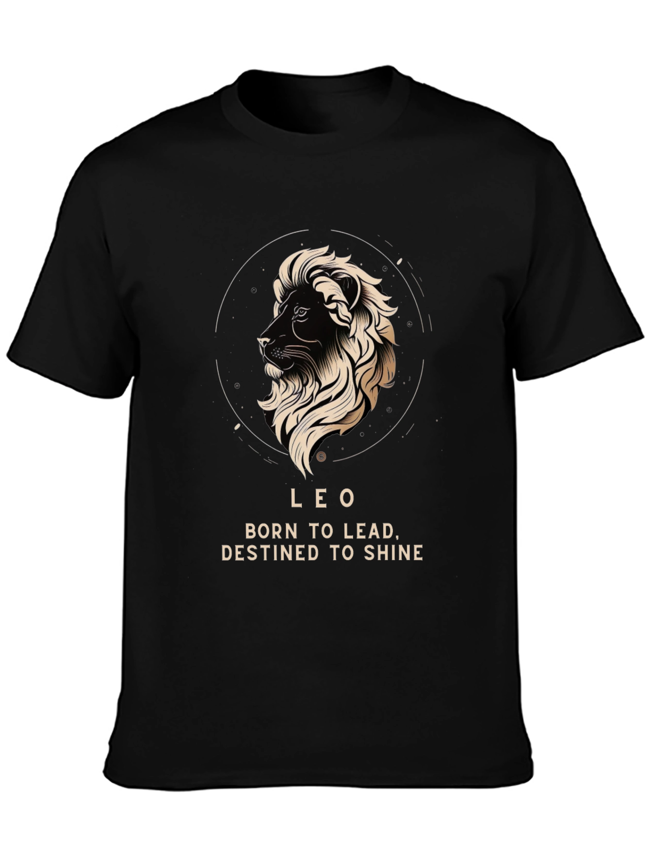 Leo Zodiac T-Shirt - Born to Lead Destined to Shine - Black