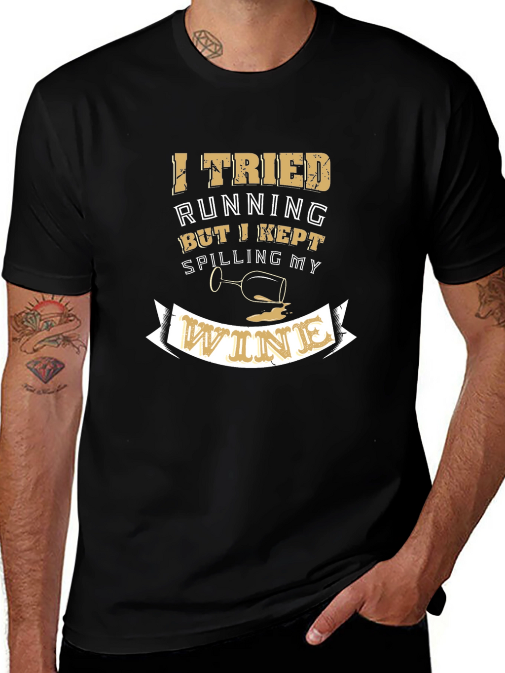 Wine Lover T-Shirt - Funny Running Graphic Tee