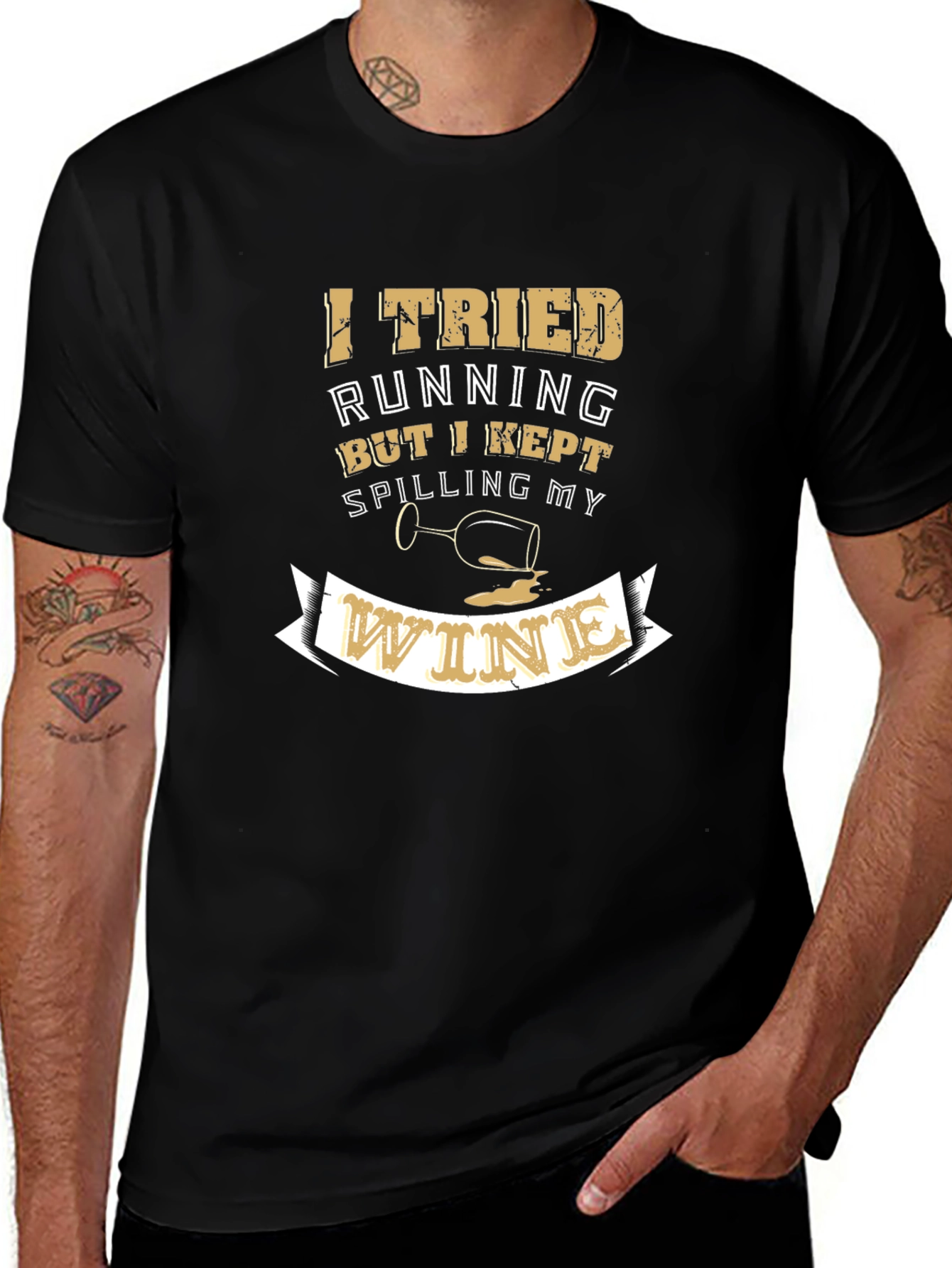 Wine Lover T-Shirt - Funny Running Graphic Tee