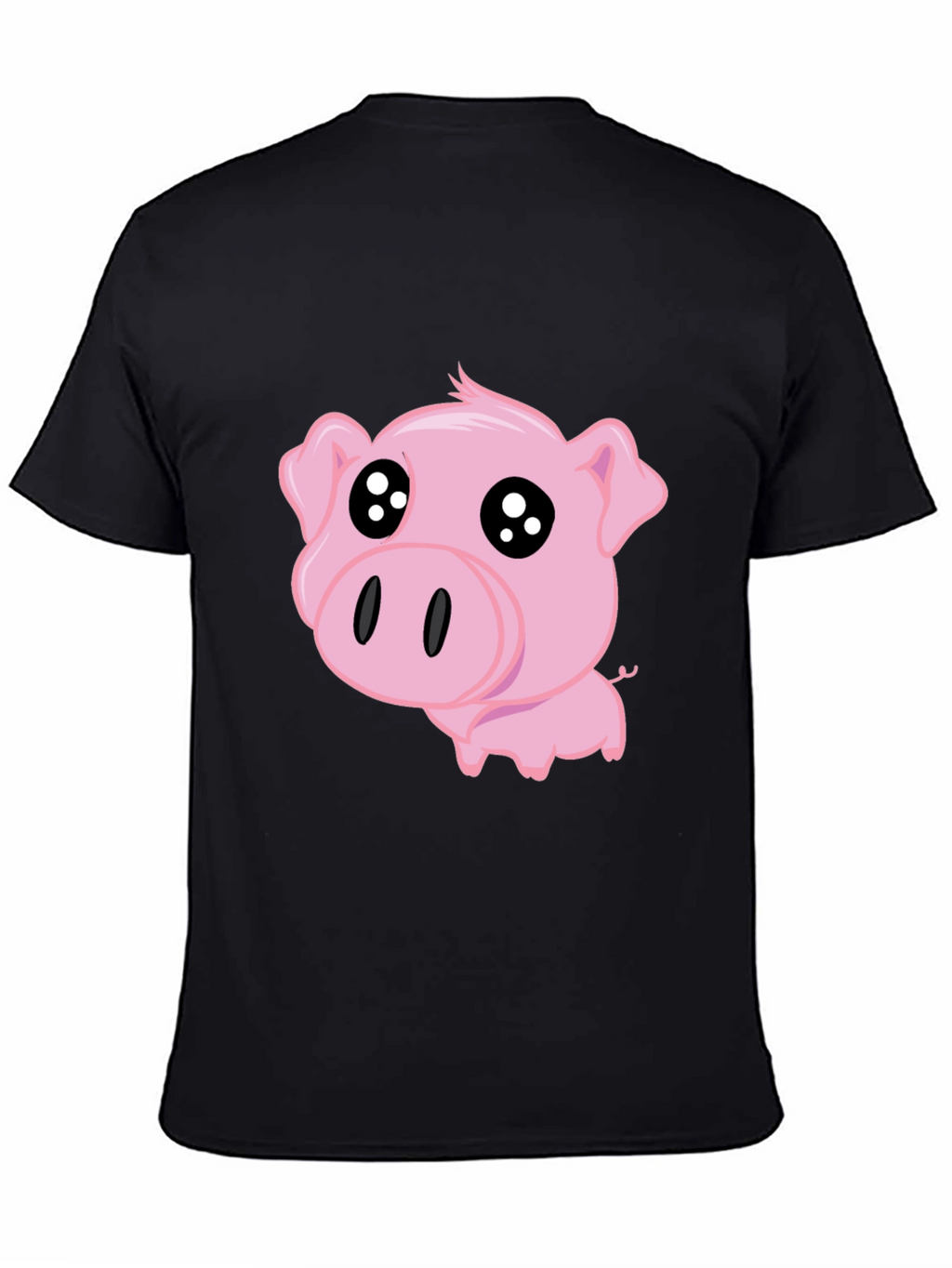 Cute Pig Graphic Tee - Black T-Shirt