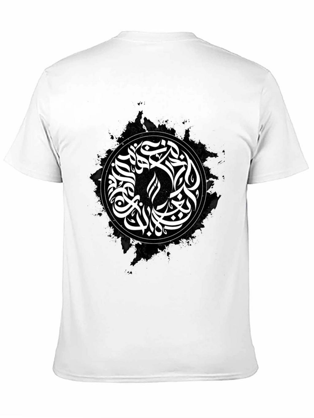 Abstract Calligraphy Graphic T-Shirt - Black