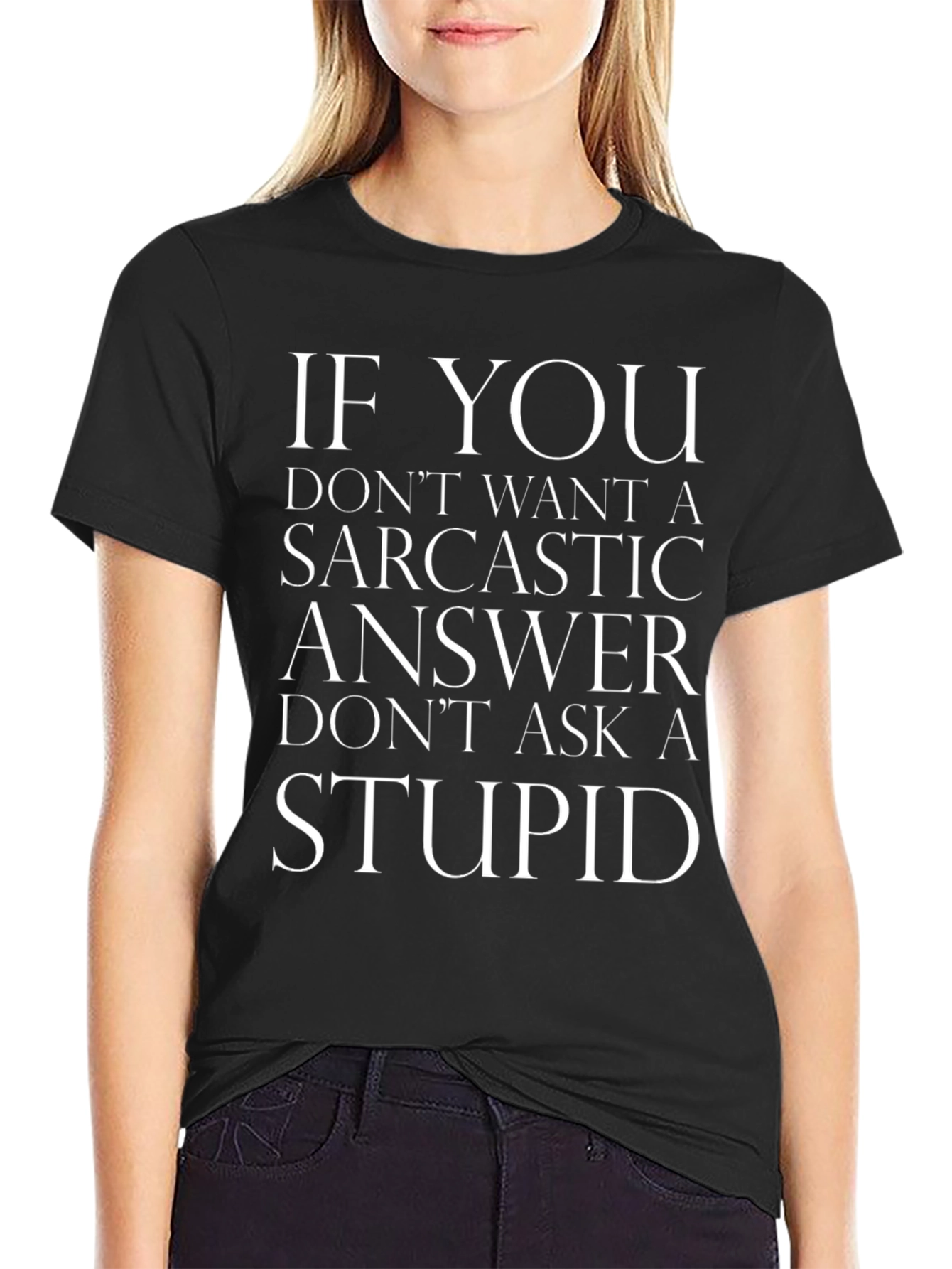Sarcastic Answer Black T-Shirt