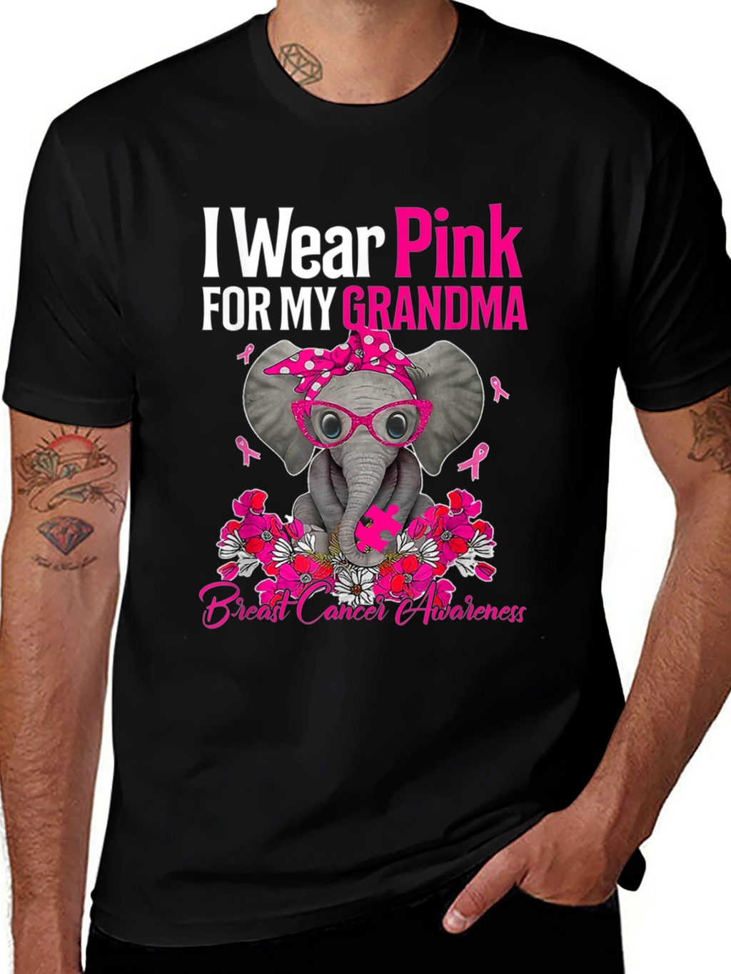 Pink Elephant Breast Cancer Awareness T-Shirt