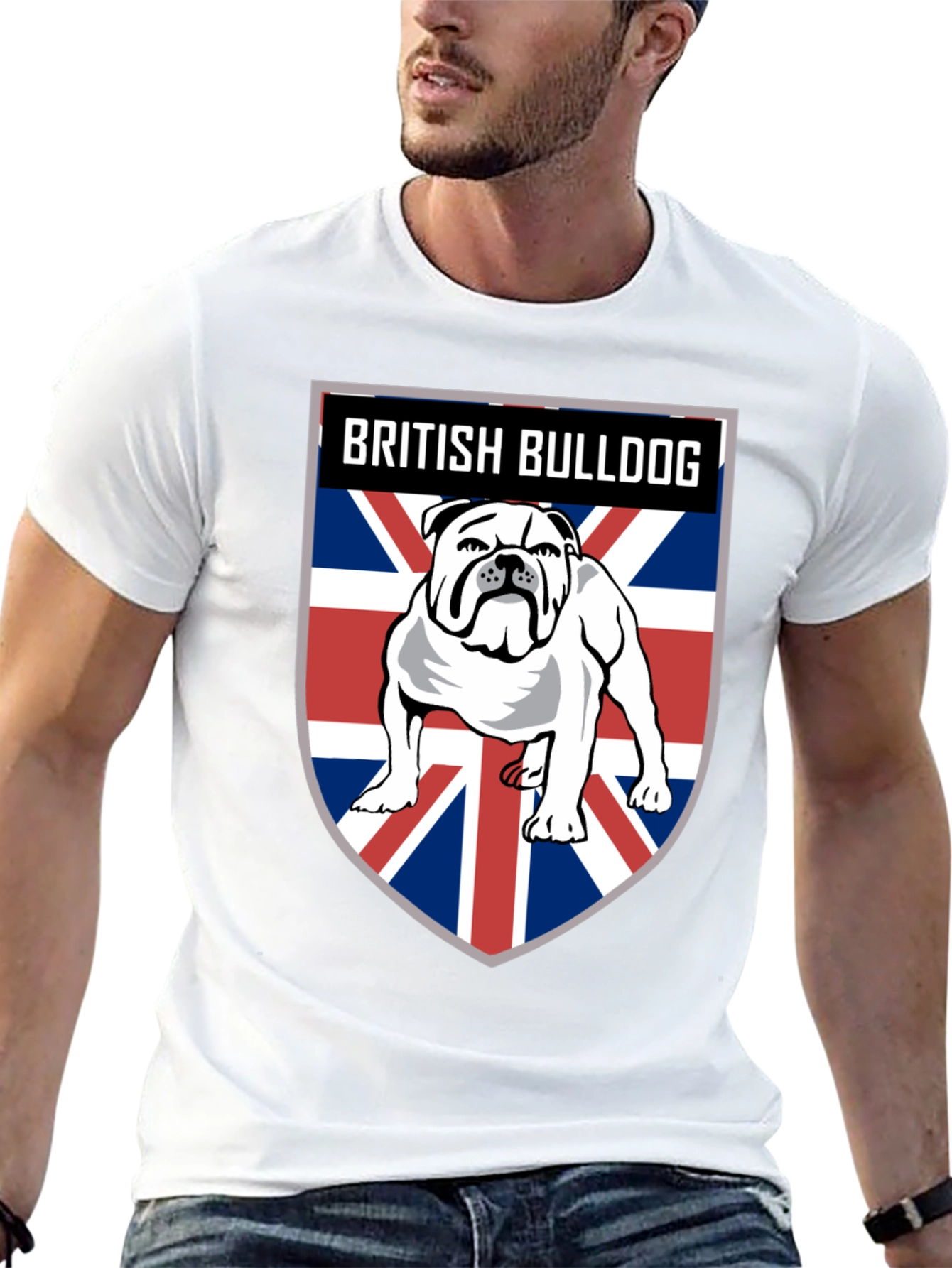 British Bulldog Union Jack Mens T-Shirt