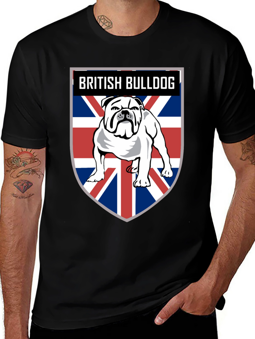 British Bulldog Union Jack Mens T-Shirt