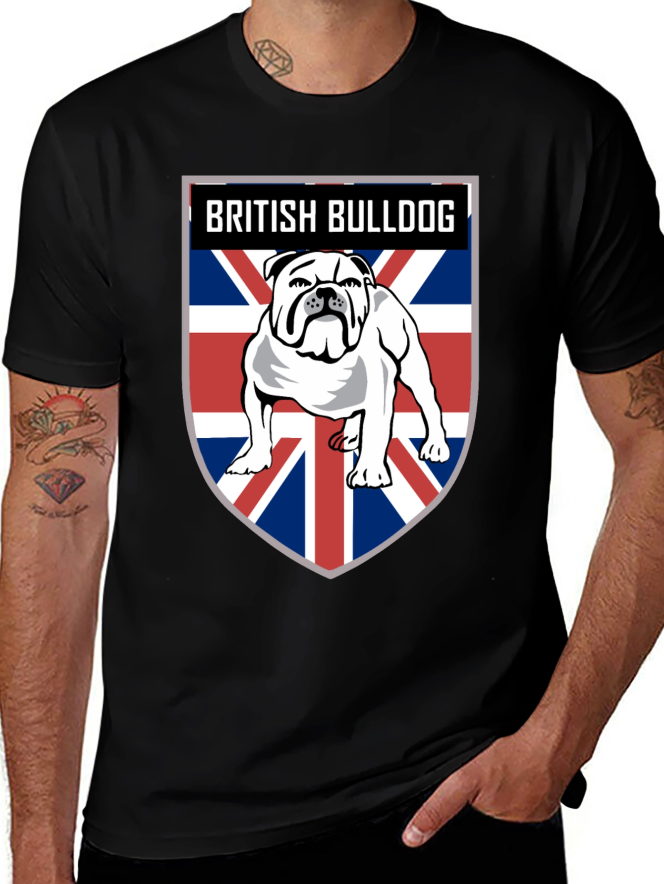 British Bulldog Union Jack Mens T-Shirt