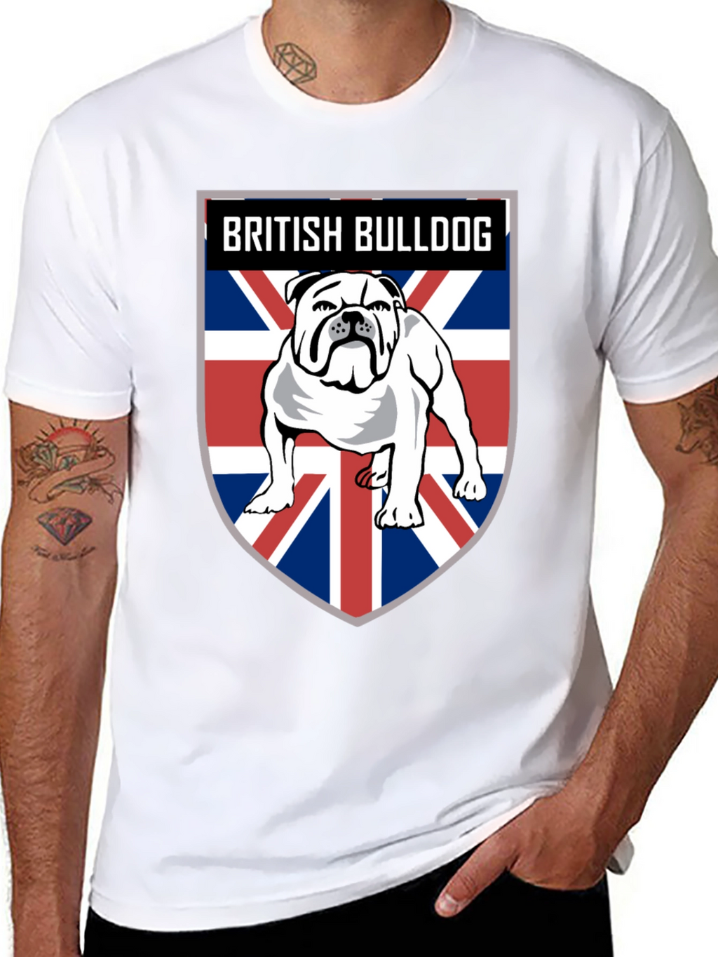 British Bulldog Union Jack Mens T-Shirt