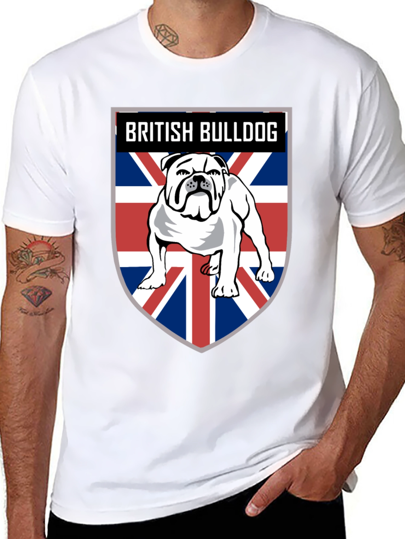 British Bulldog Union Jack Mens T-Shirt
