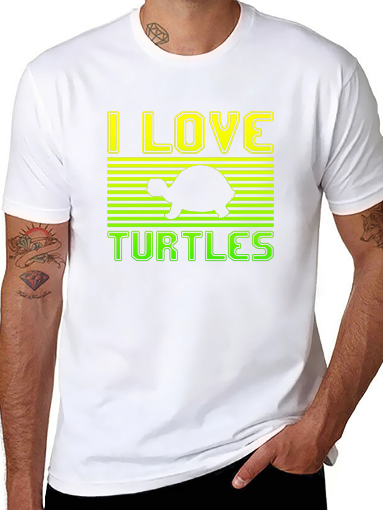 I Love Turtles Graphic Tee - Soft Cotton Blend