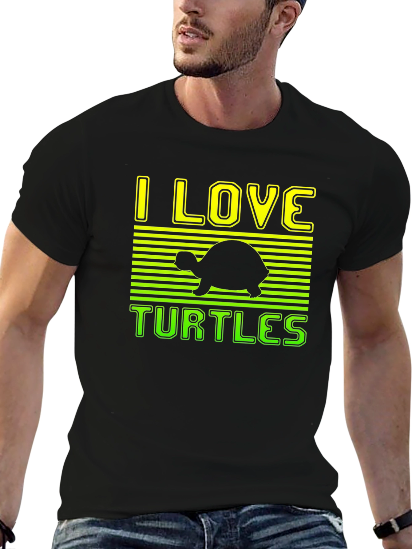I Love Turtles Graphic Tee - Soft Cotton Blend