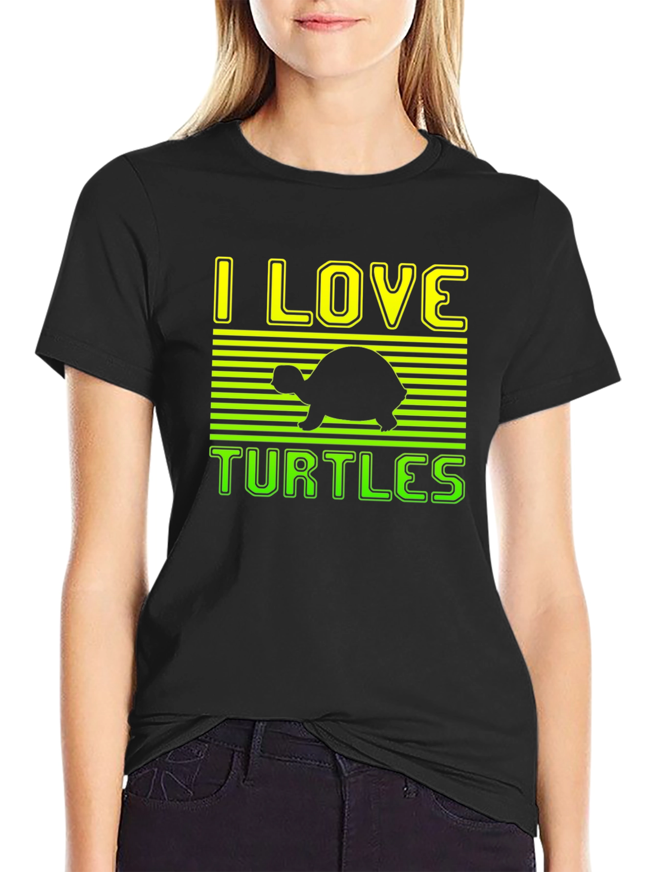 I Love Turtles Graphic Tee - Soft Cotton Blend