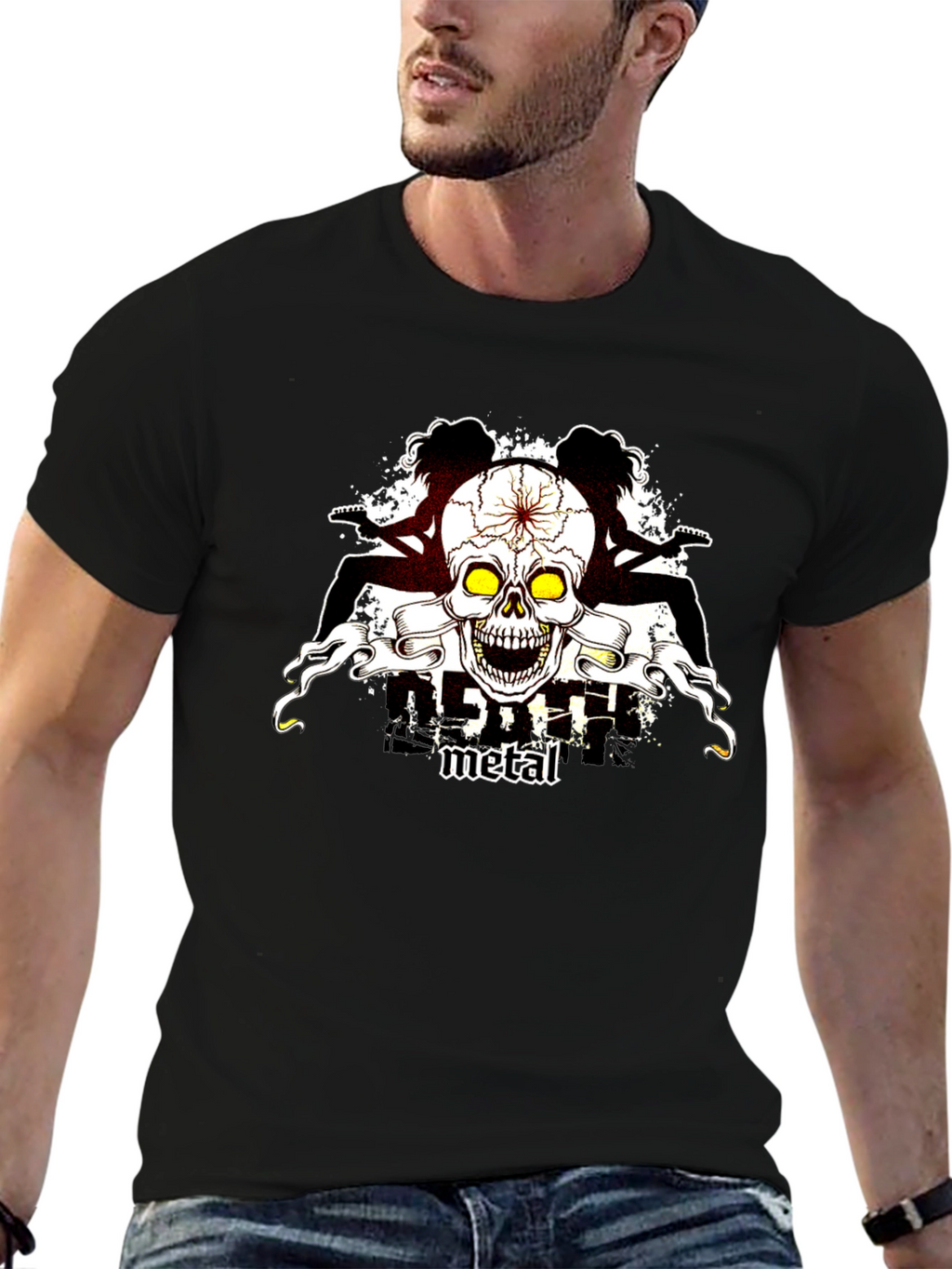 Skull Guitar Metal T-Shirt