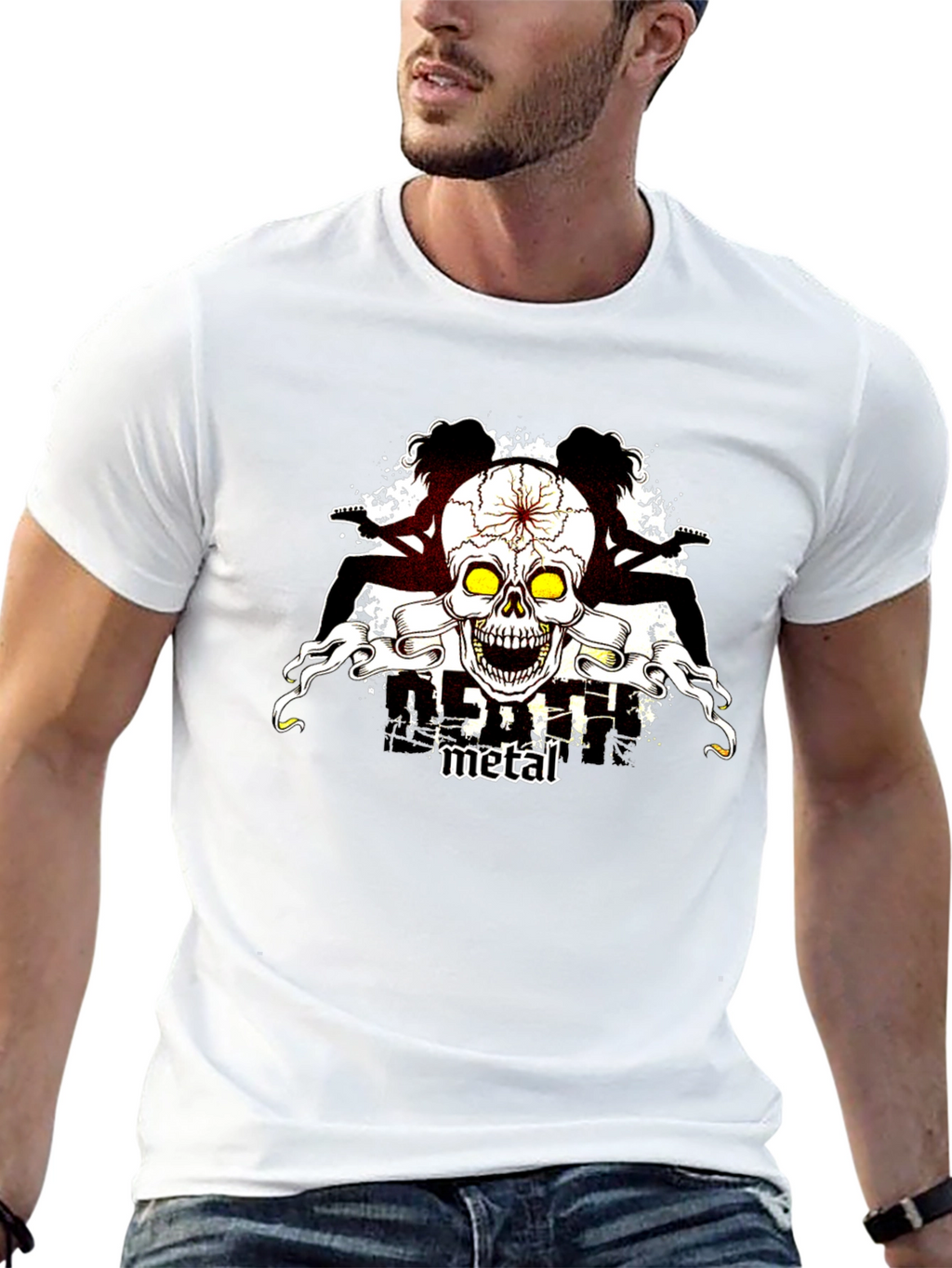 Skull Guitar Metal T-Shirt