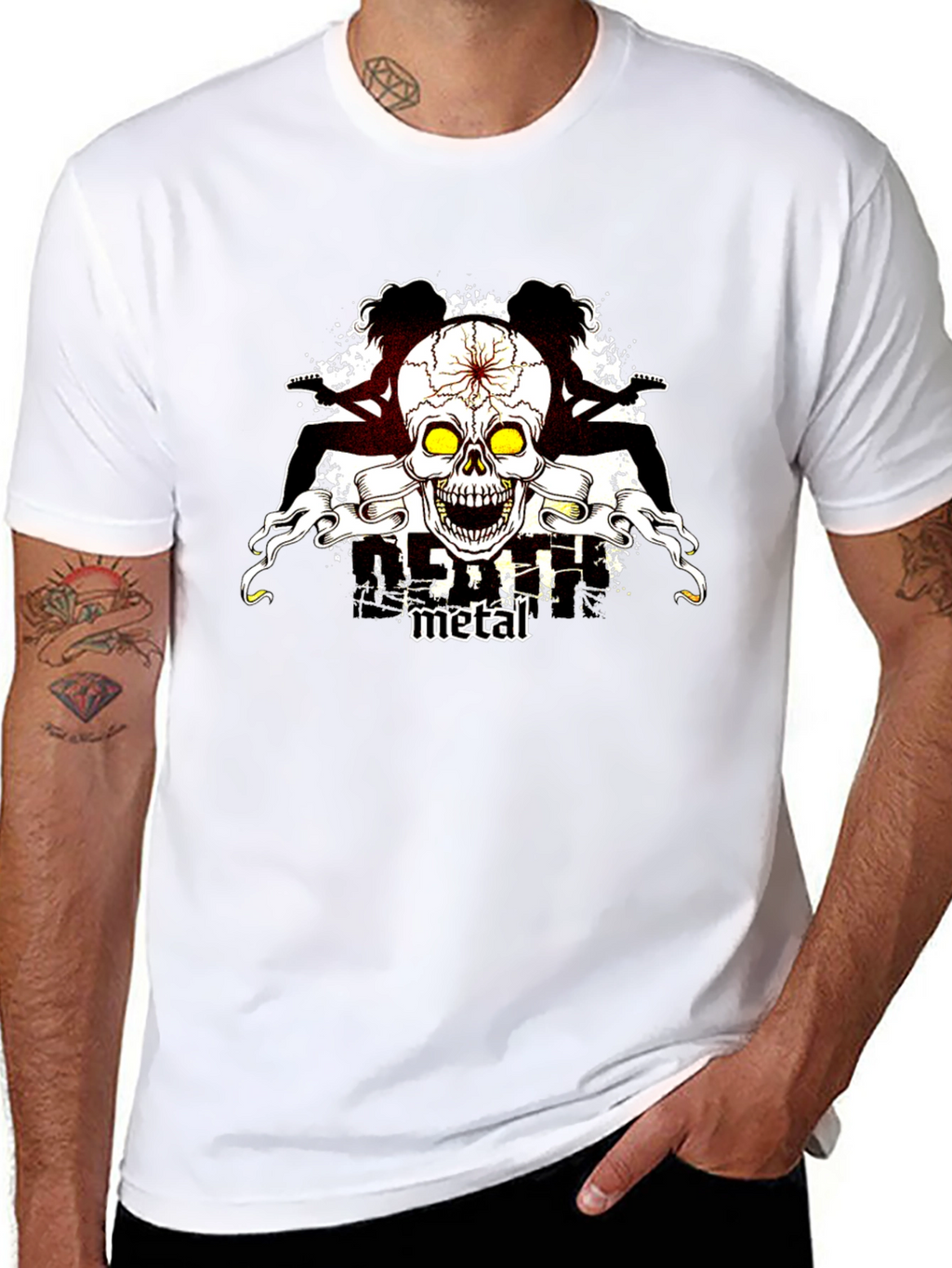 Skull Guitar Metal T-Shirt