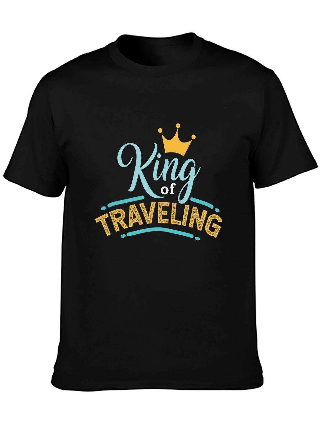 King of Traveling Black Graphic T-Shirt