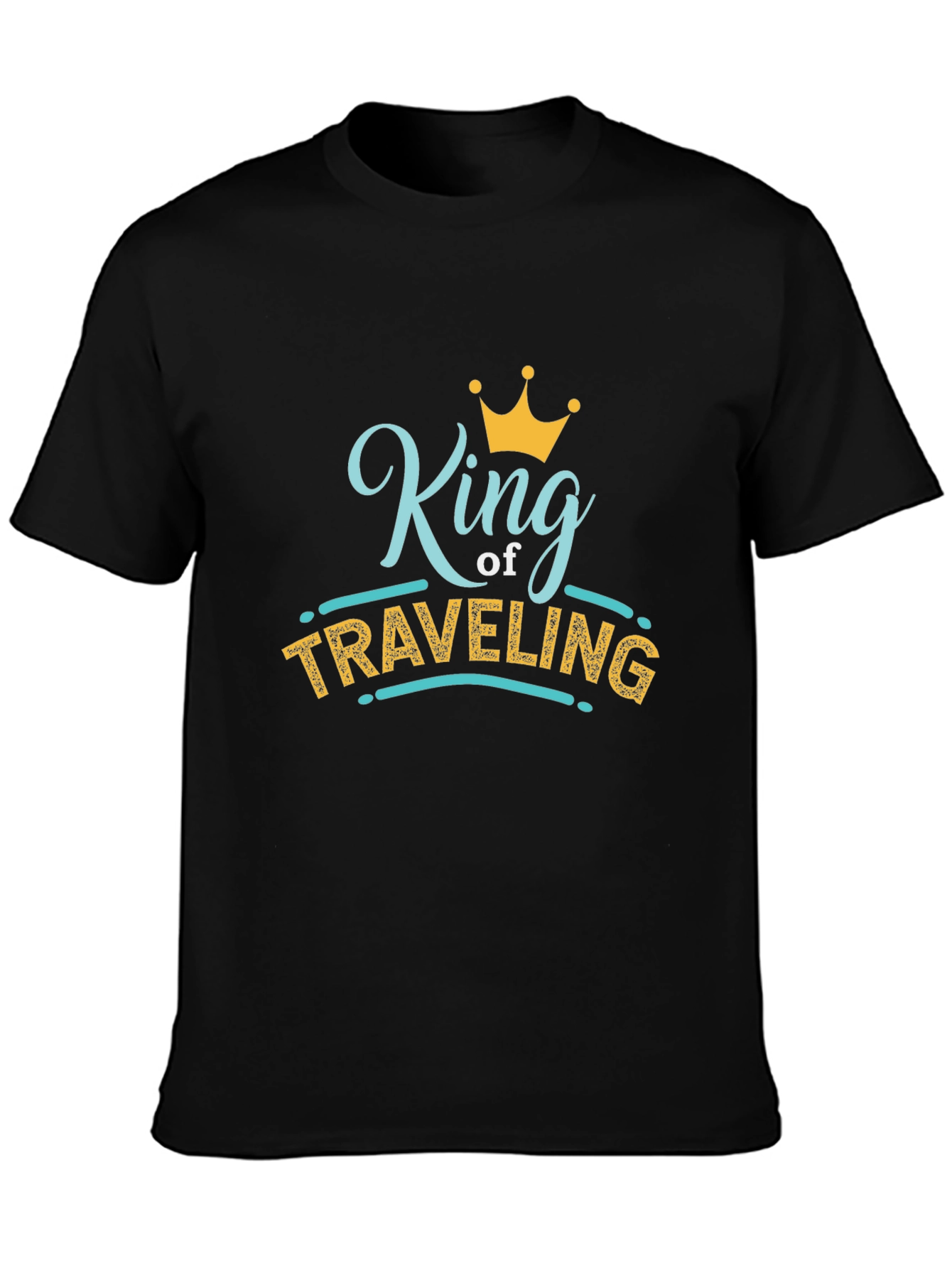 King of Traveling Black Graphic T-Shirt