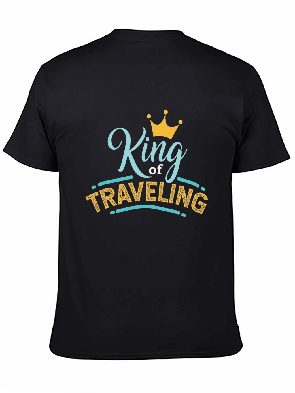 King of Traveling Black Graphic T-Shirt