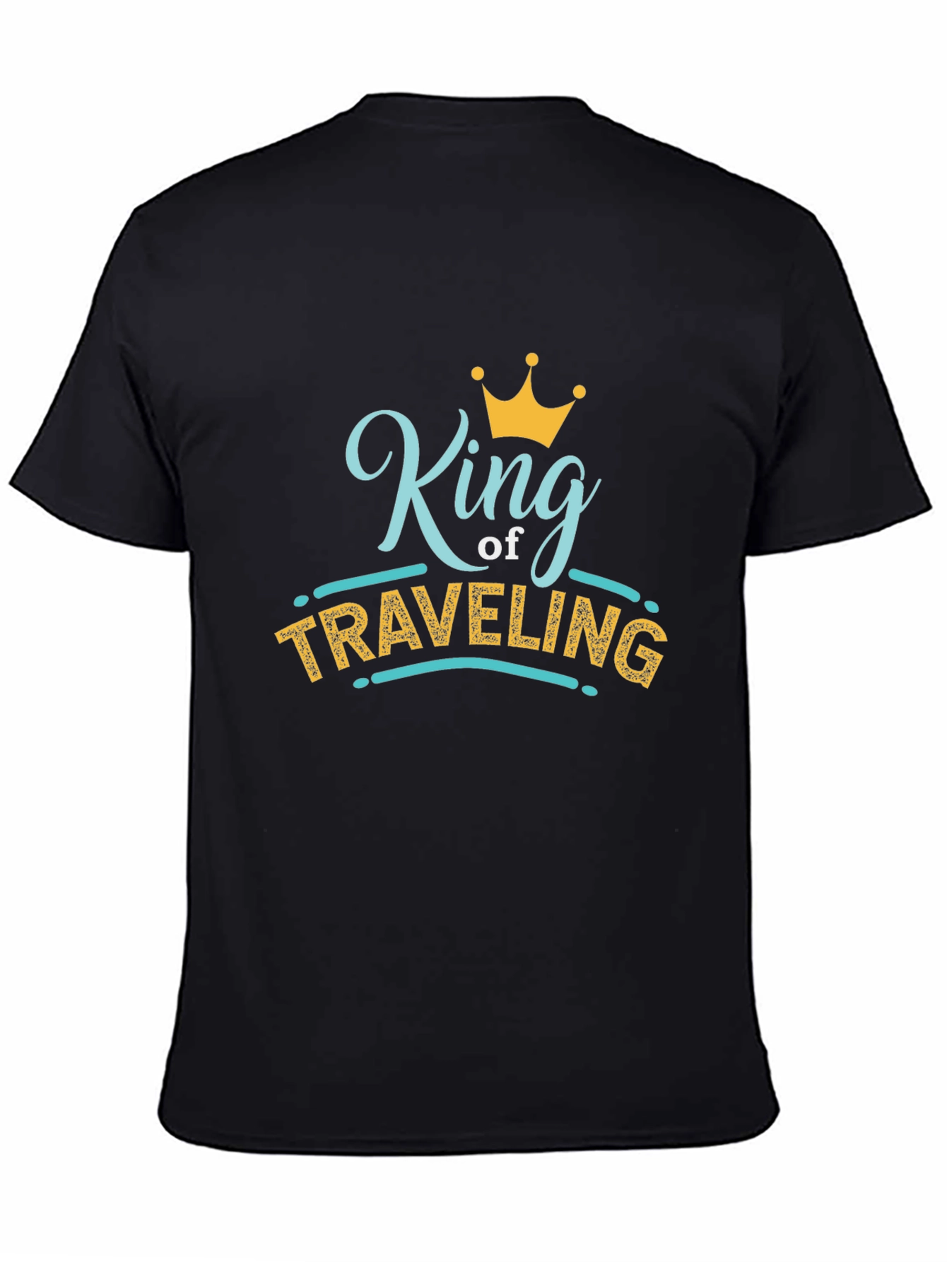 King of Traveling Black Graphic T-Shirt