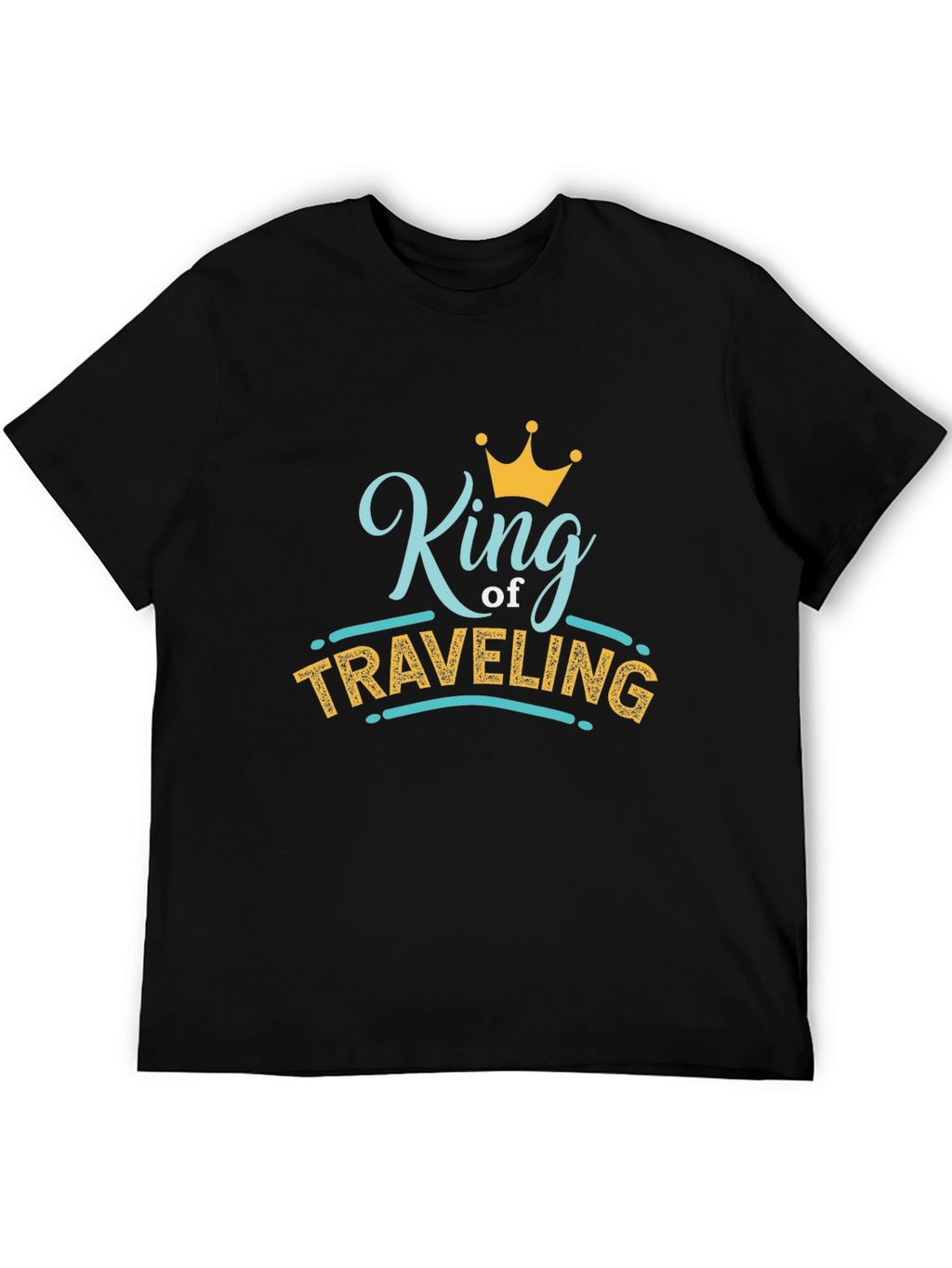 King of Traveling Black Graphic T-Shirt