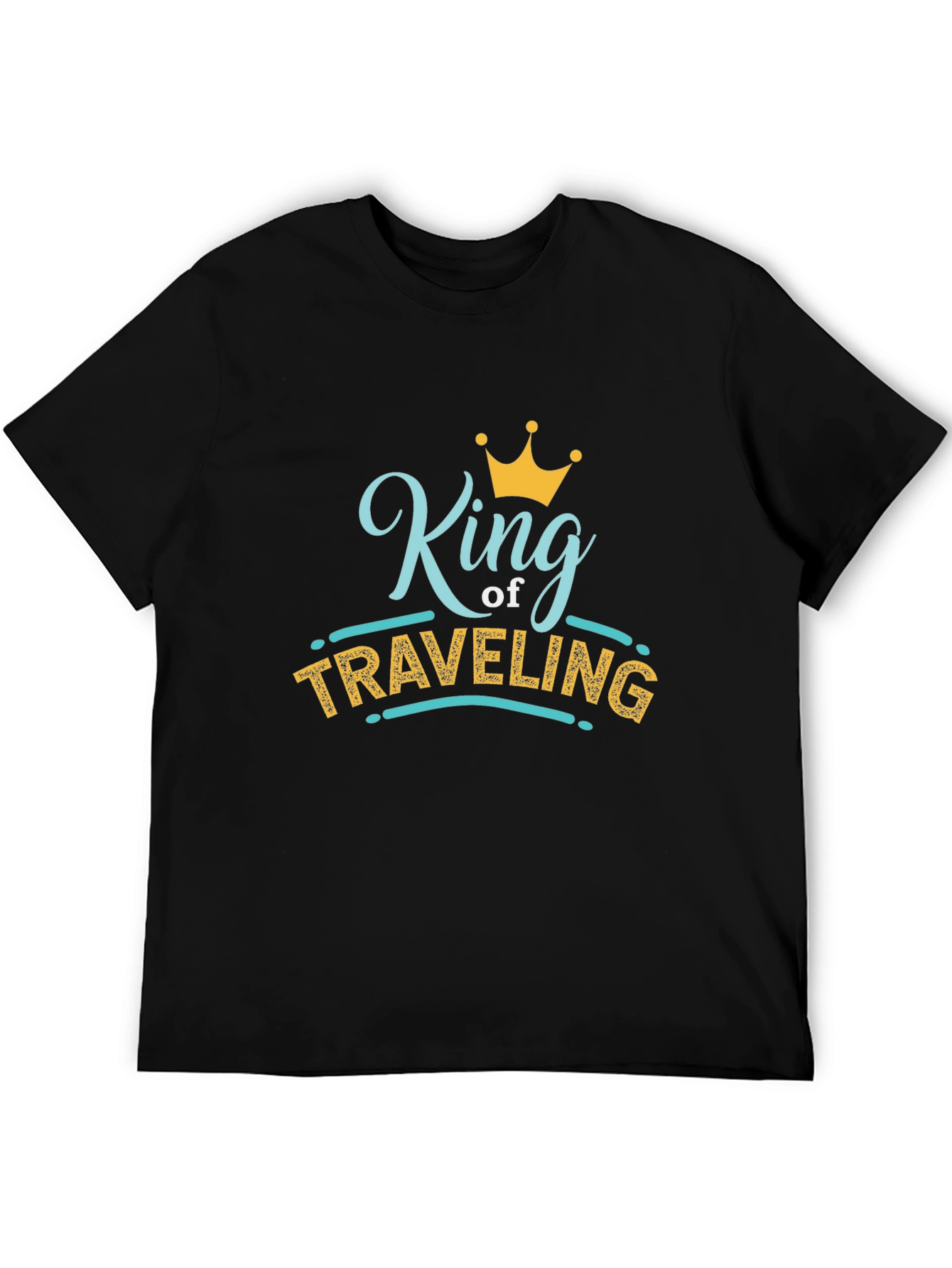 King of Traveling Black Graphic T-Shirt