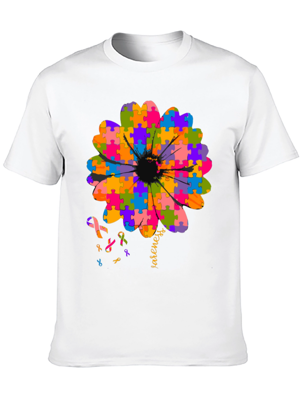 Autism Awareness Puzzle Flower T-Shirt