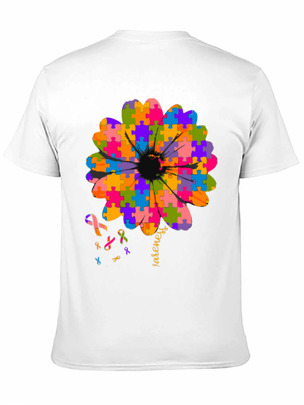 Autism Awareness Puzzle Flower T-Shirt