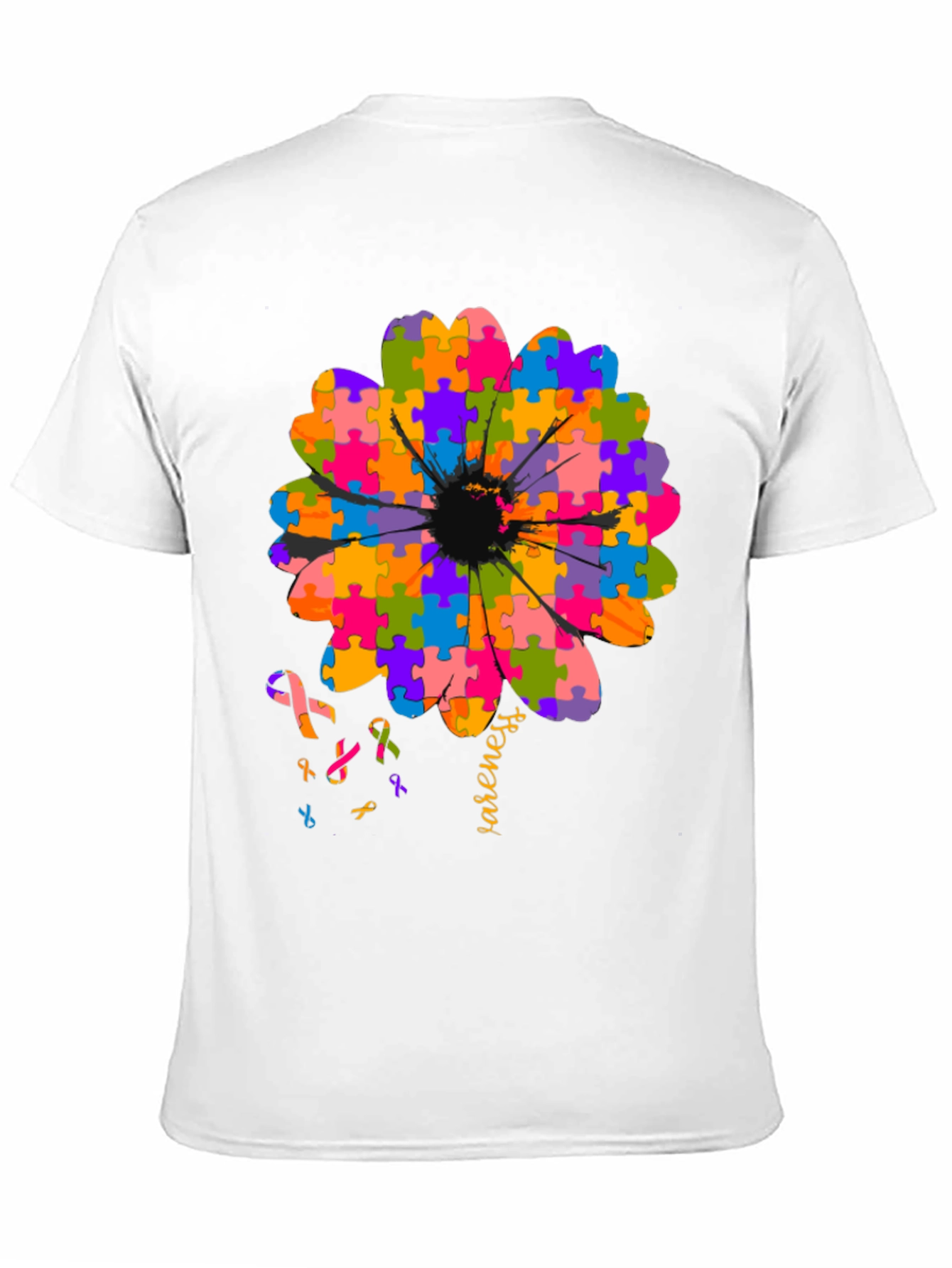 Autism Awareness Puzzle Flower T-Shirt