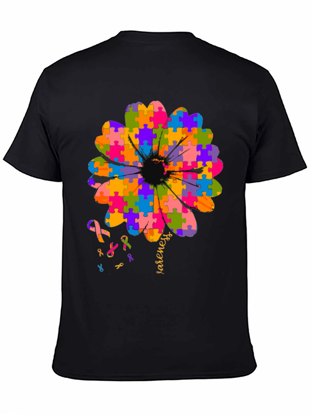 Autism Awareness Puzzle Flower T-Shirt
