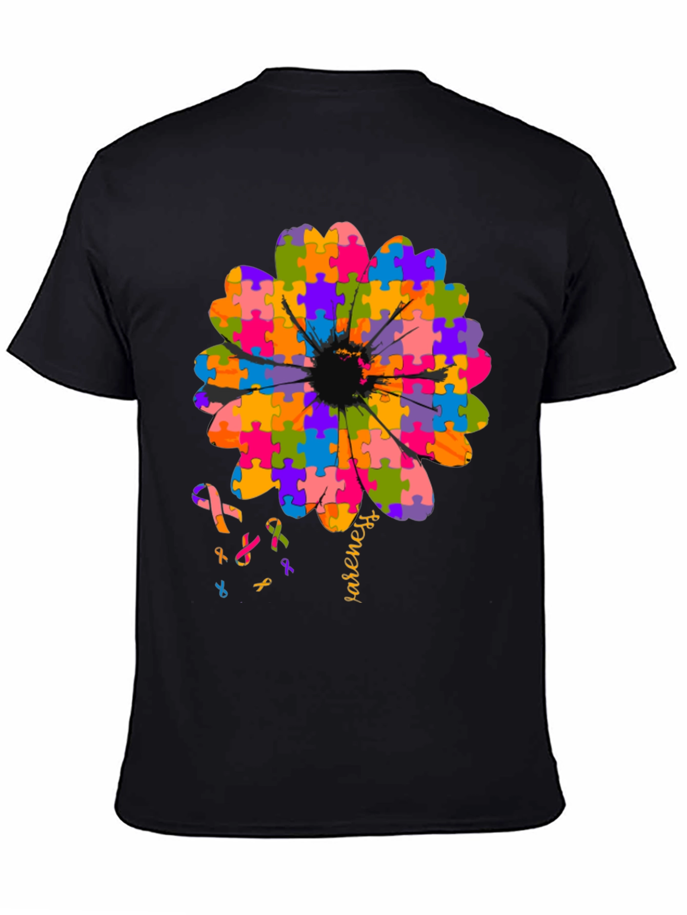 Autism Awareness Puzzle Flower T-Shirt