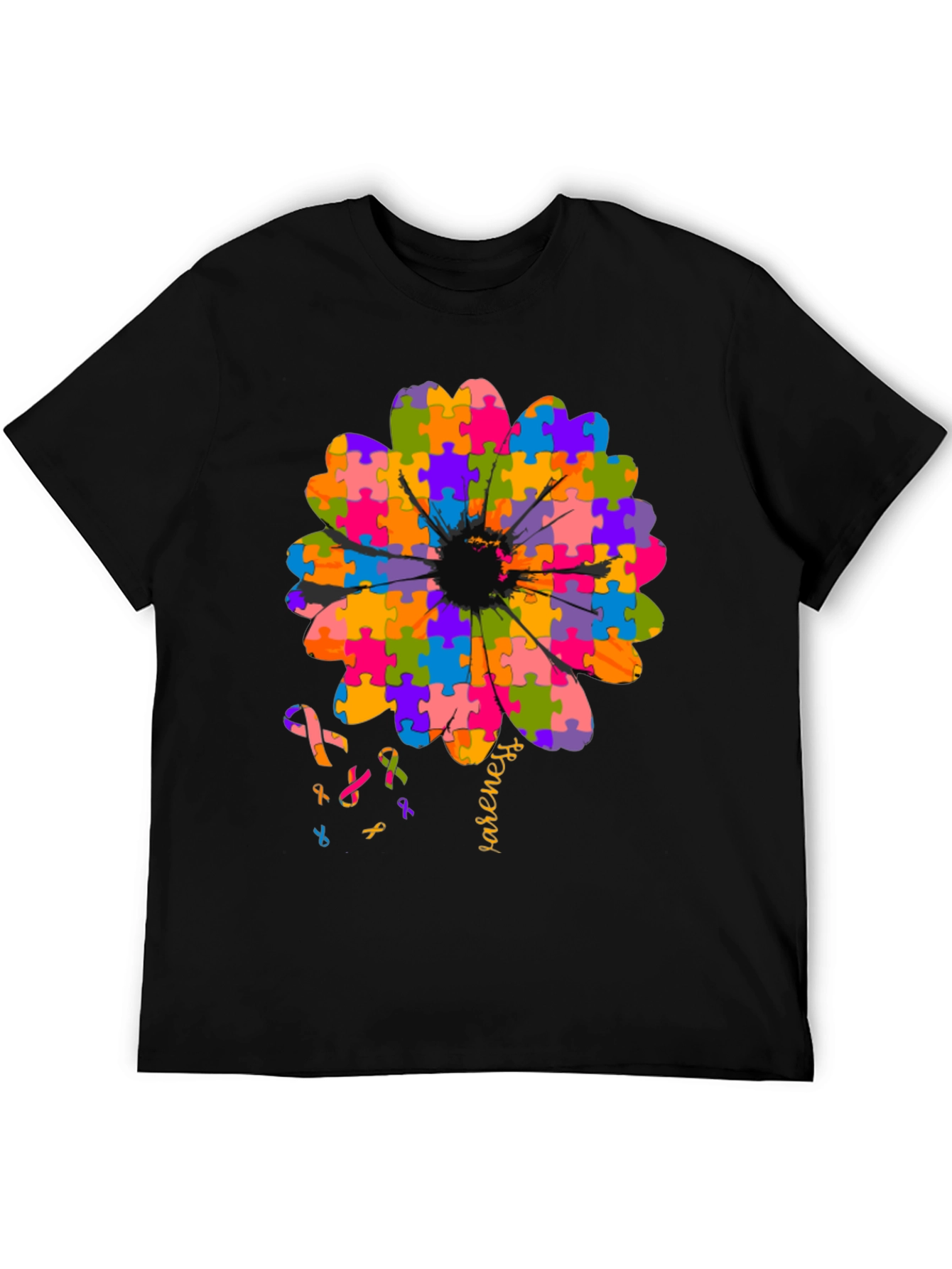 Autism Awareness Puzzle Flower T-Shirt