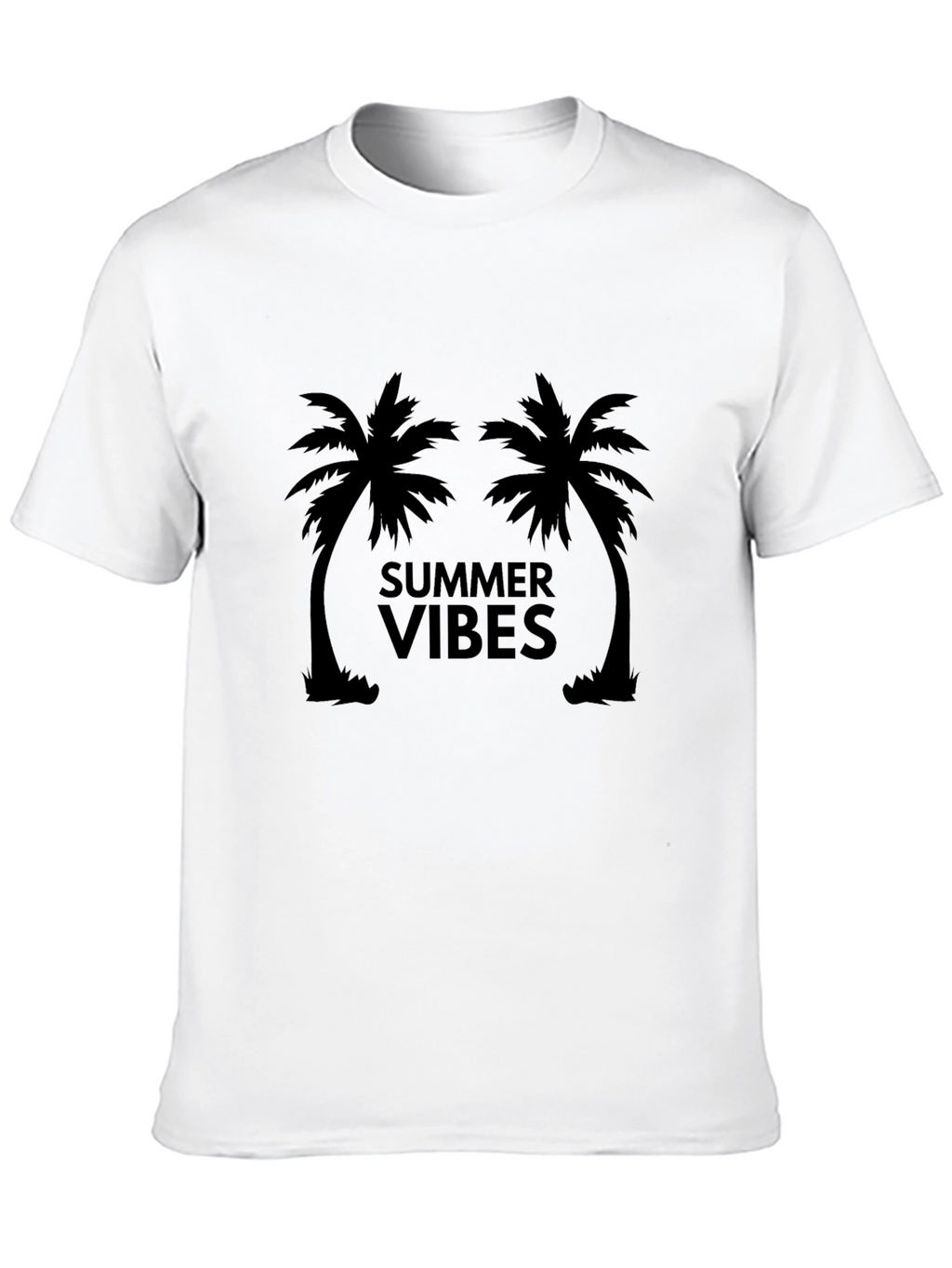 Summer Vibes Palm Tree Graphic Tee - Black